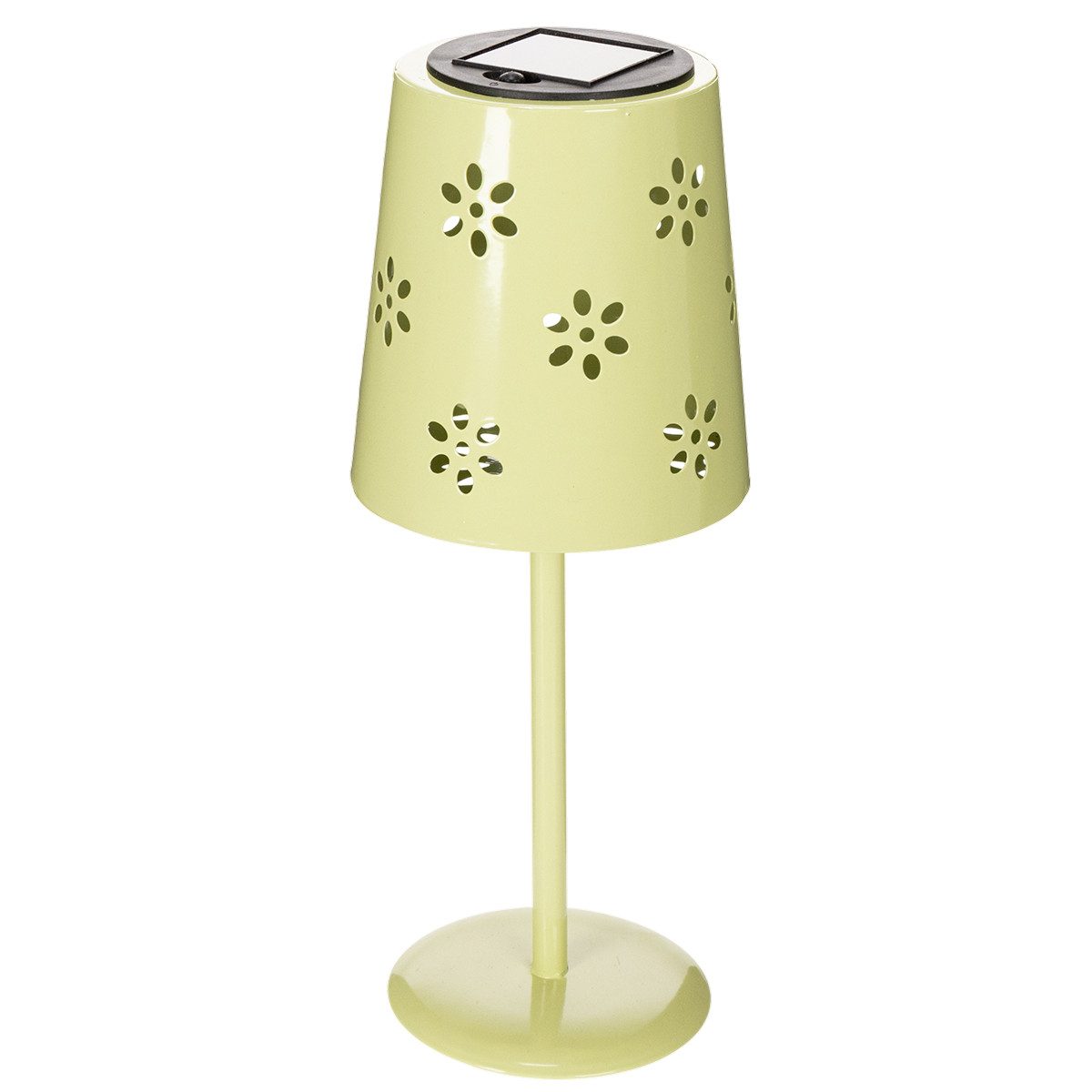 Florists Products Windlicht Solarleuchte LED Tischlampe Blumenmotiv stimmungsvolle