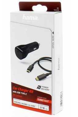Hama Kfz-Ladegerät USB Type-C-Port PD 3A 27W Smartphone-Ladegerät (Schnellladung, 3A mit 27 Watt, für Smartphone Handy Tablet PC etc)