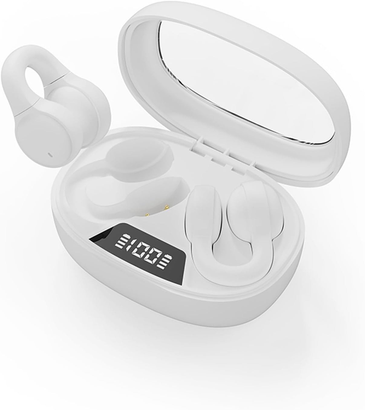 Xmenha HiFi-Stereoklang & klare Anrufe Open-Ear-Kopfhörer (LED-Leistungsanzeige & Touch-Steuerung: Intelligente LED-Anzeige zeigt Akkustand, Touch-Steuerung für Musik, Anrufe und mehr., Offenes-Ohr-Design, Komfort, HiFi-Sound, lange Akkulaufzeit, Steuerung)