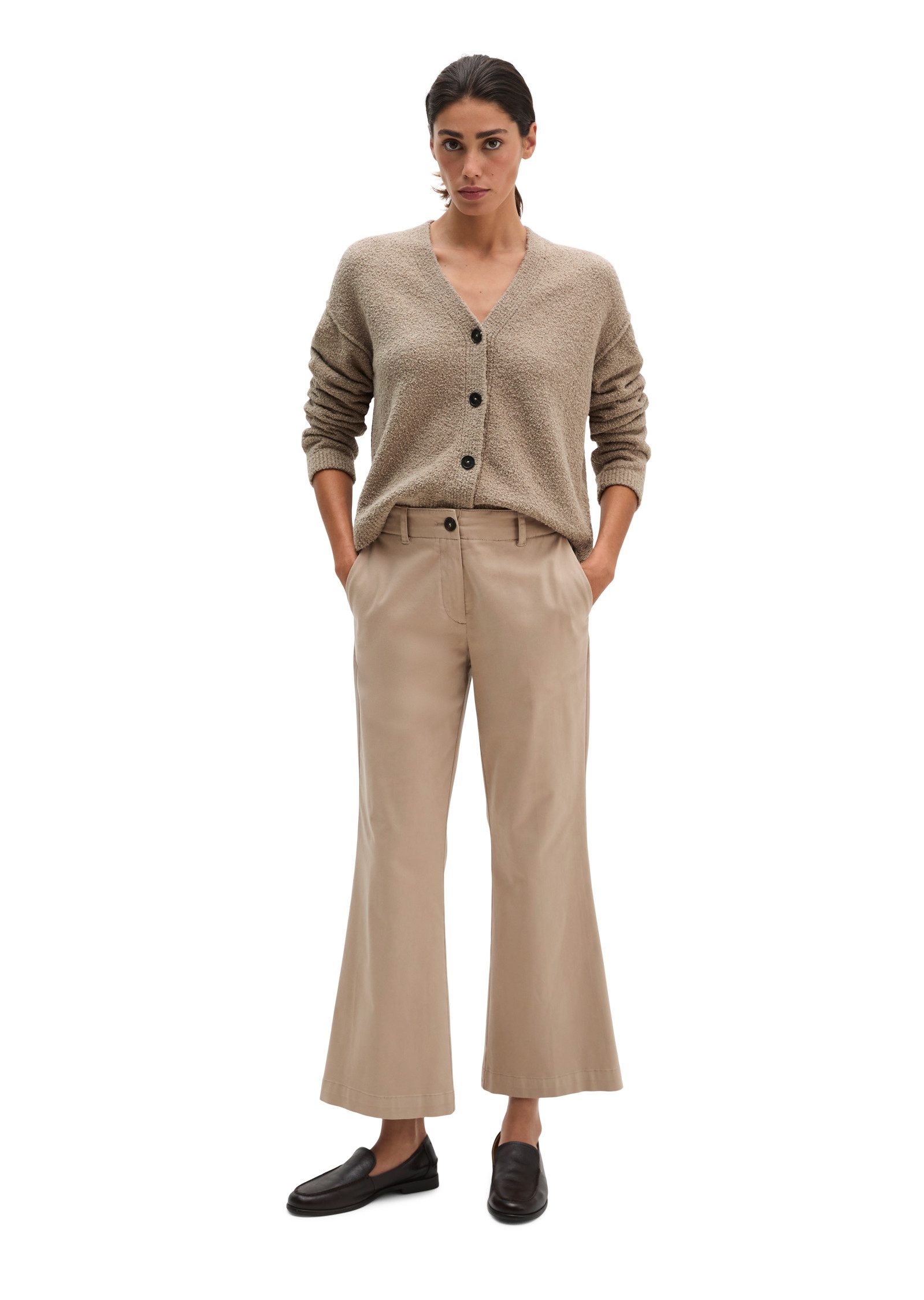 Marc O'Polo 7/8-Hose MARTHE FLARED aus Baumwoll-Stretch-Satin, Flared Fit – Bild 4 von 5