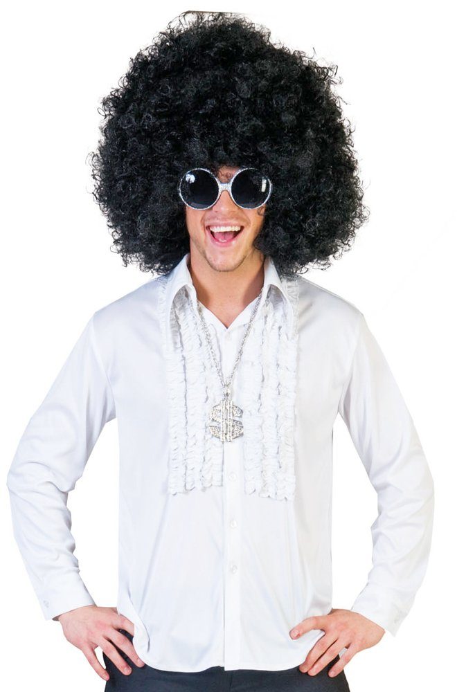 Kostüm Hippie Rüschenhemd für Herren - Weiß
