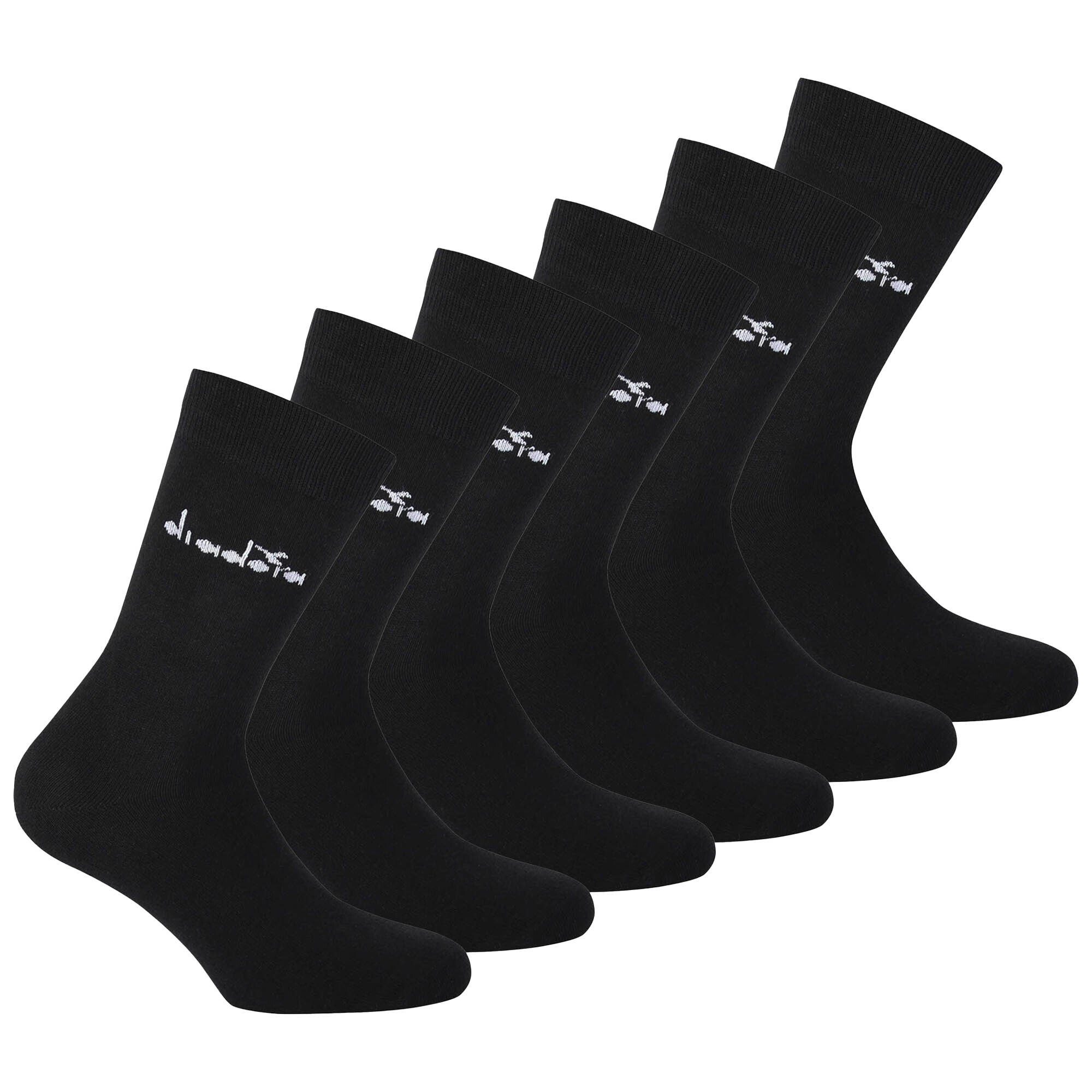 Diadora Sportsocken Unisex Socken, 6er Pack - Sportsocken, Baumwolle Schwarz