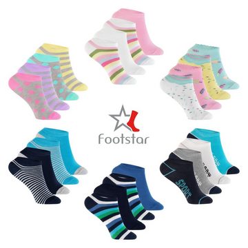 Footstar Kurzsocken Kinder Sneaker Socken (8 Paar) für Mädchen & Jungen, bunt