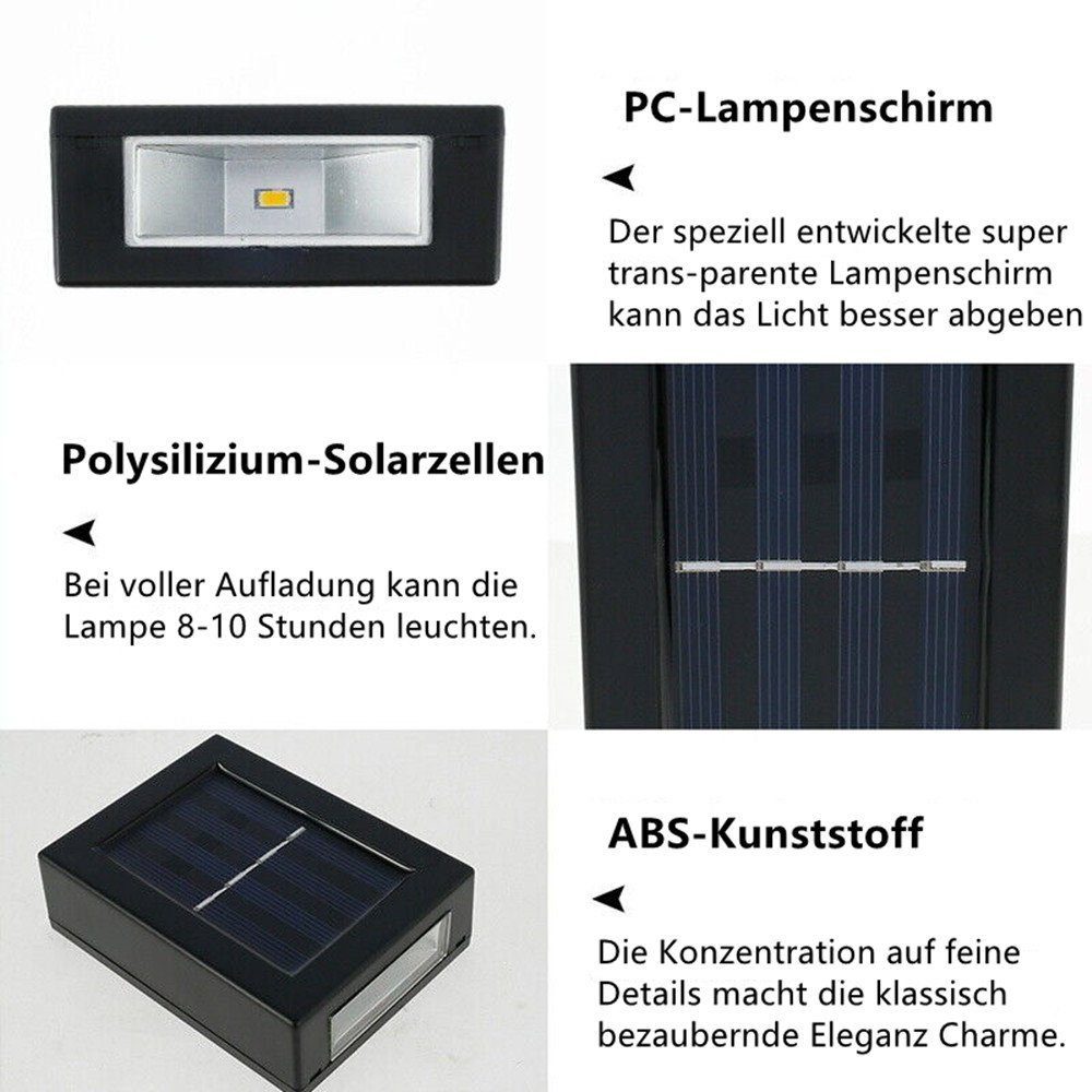4 LED iscooter Down Außen Up Außen-Wandleuchte Solarlampe Stück Wandlampen