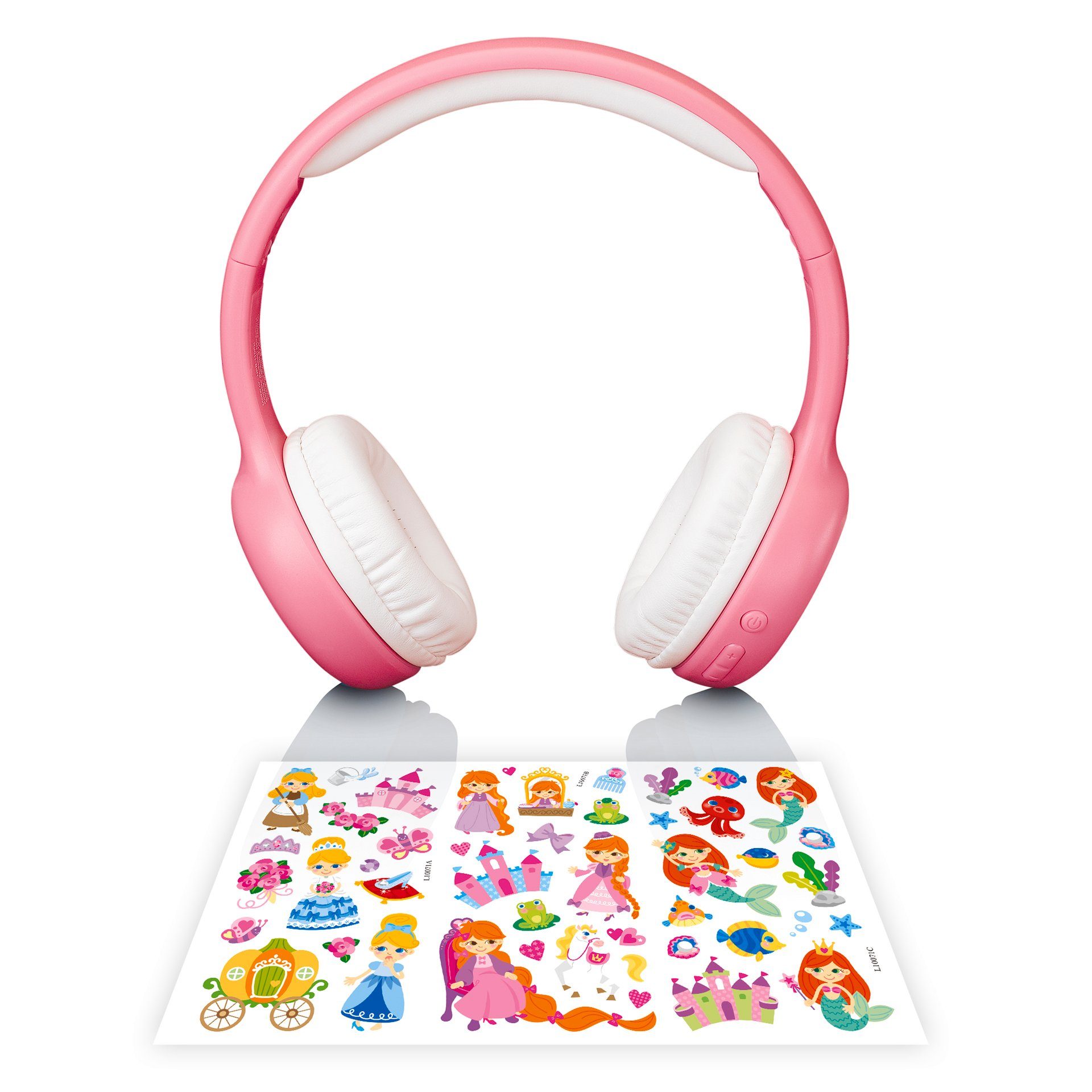 mit Pink Over-Ear-Kopfhörer HPB-110 Lenco Kinderkopfhörer Sticker