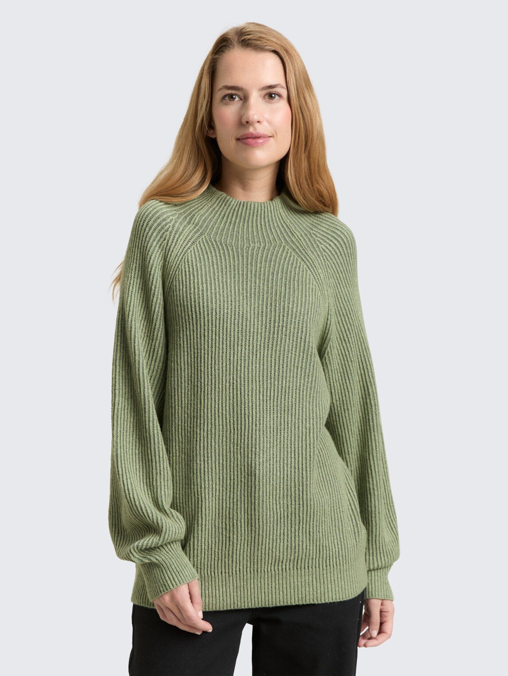 TOM TAILOR Strickpullover Pullover & Strickjacken Gerippter Pullover mit St günstig online kaufen