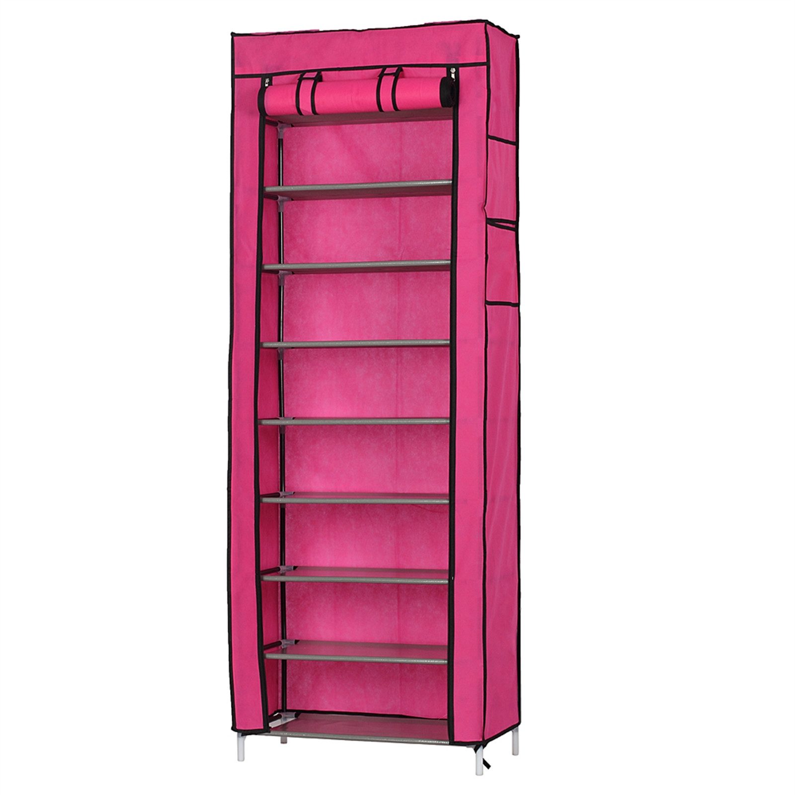 HT Schuhschrank 60 x 30 x 160cm, Schuhregal für mehr als 30 Paar Platzsparender 10-lagiger 9-Gitter-Vliesstoff