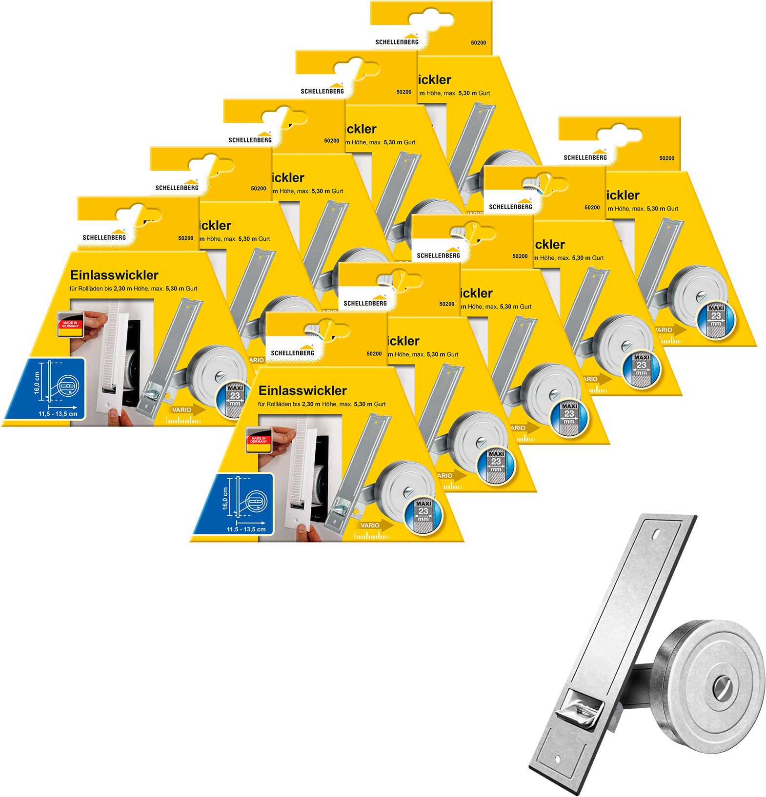 SCHELLENBERG Einlass-Gurtwickler für das Rollladensystem Maxi, Lochabstand günstig online kaufen