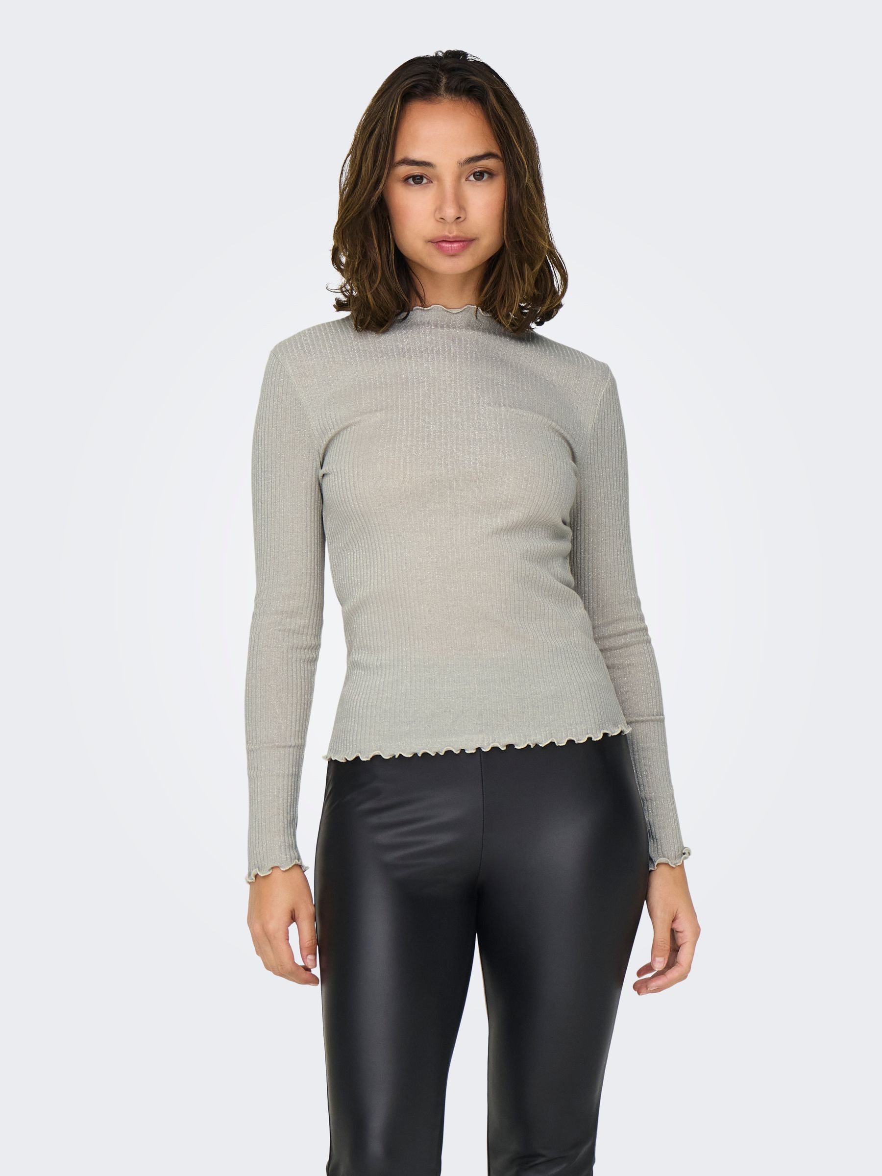 ONLY Blusenshirt Elegantes langärmeliges Ripp-Design mit günstig online kaufen
