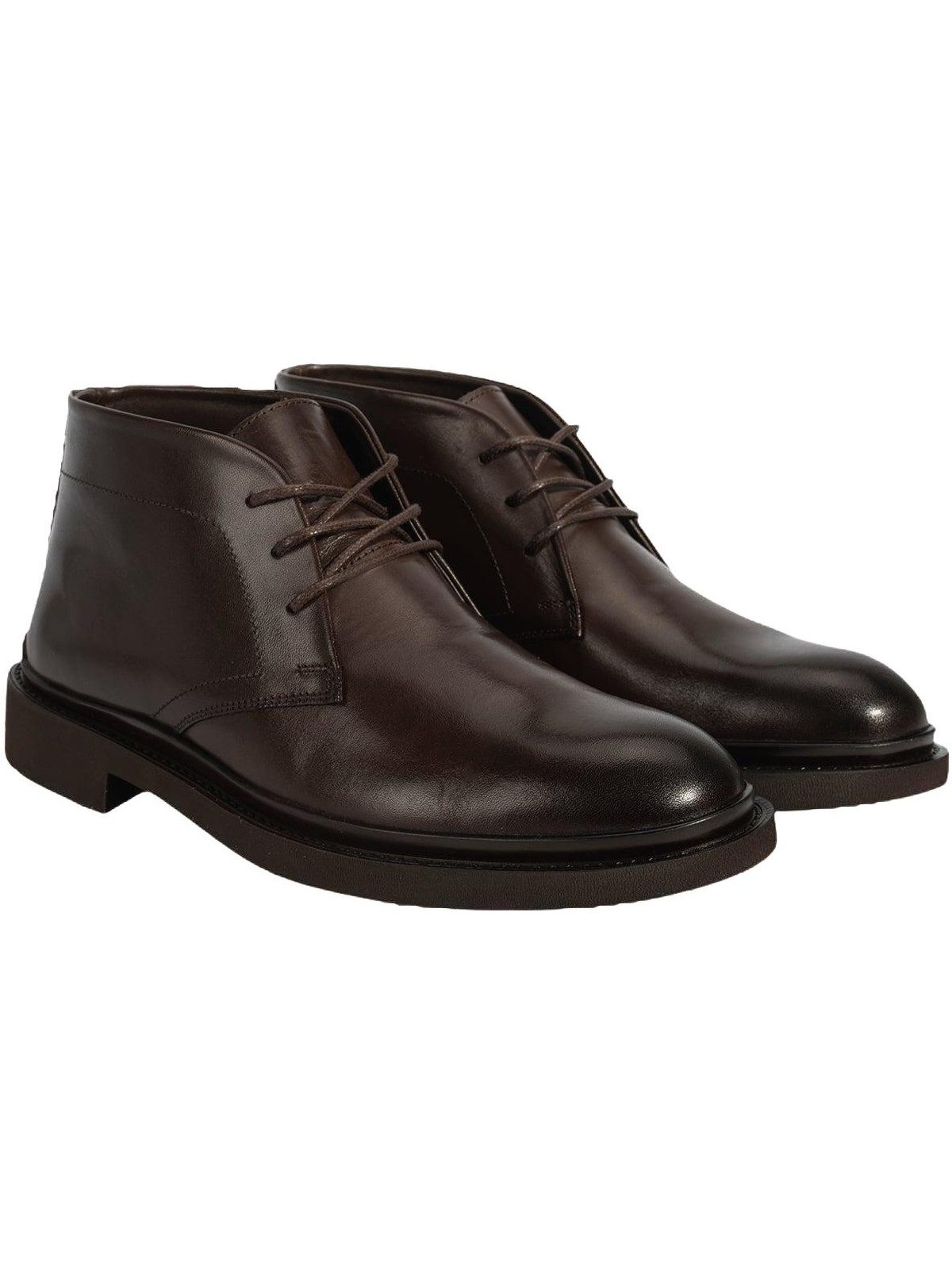 Herren-Lederstiefel – Schlupfstiefel, flacher Absatz, runde Zehenpart Stiefelette