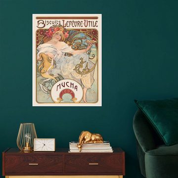Posterlounge Poster Alfons Mucha, Biscuits Lefevre Utile, Malerei