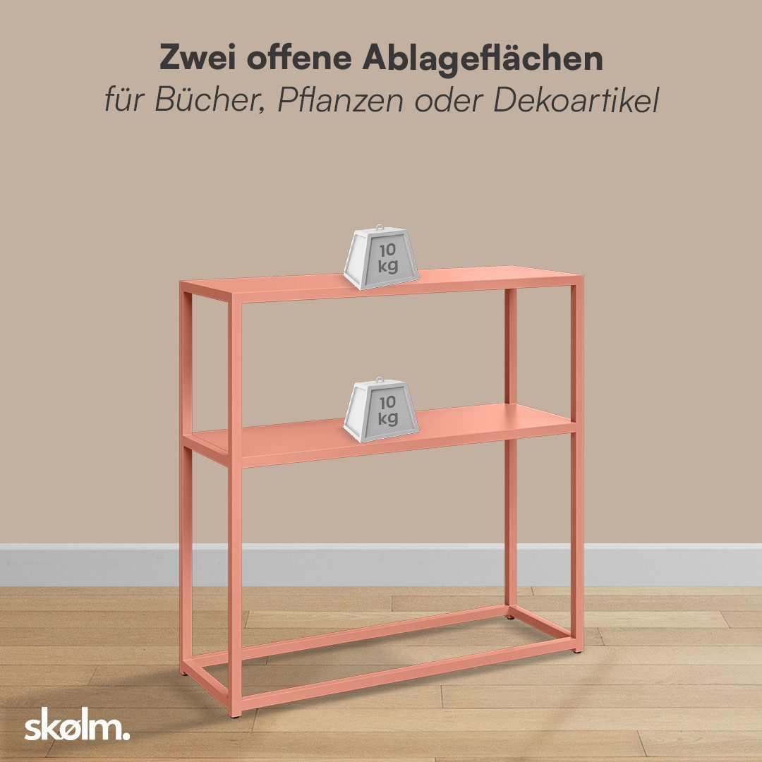 skølm Konsolentisch Skadi mit 2 Ablageflächen (terrakotta, Metallregal, bis 20kg belastbar), Konsolentisch, höhenverstellbare Füße, 80x28x80 cm – Bild 5 von 5