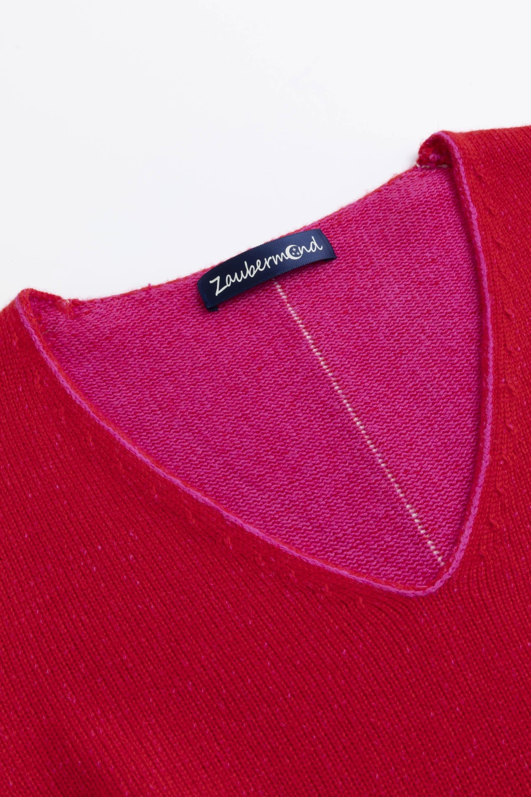 Zaubermond Strickpullover Zaubermond Strickpullover mit Kontrastdetails LIPSTICK RED