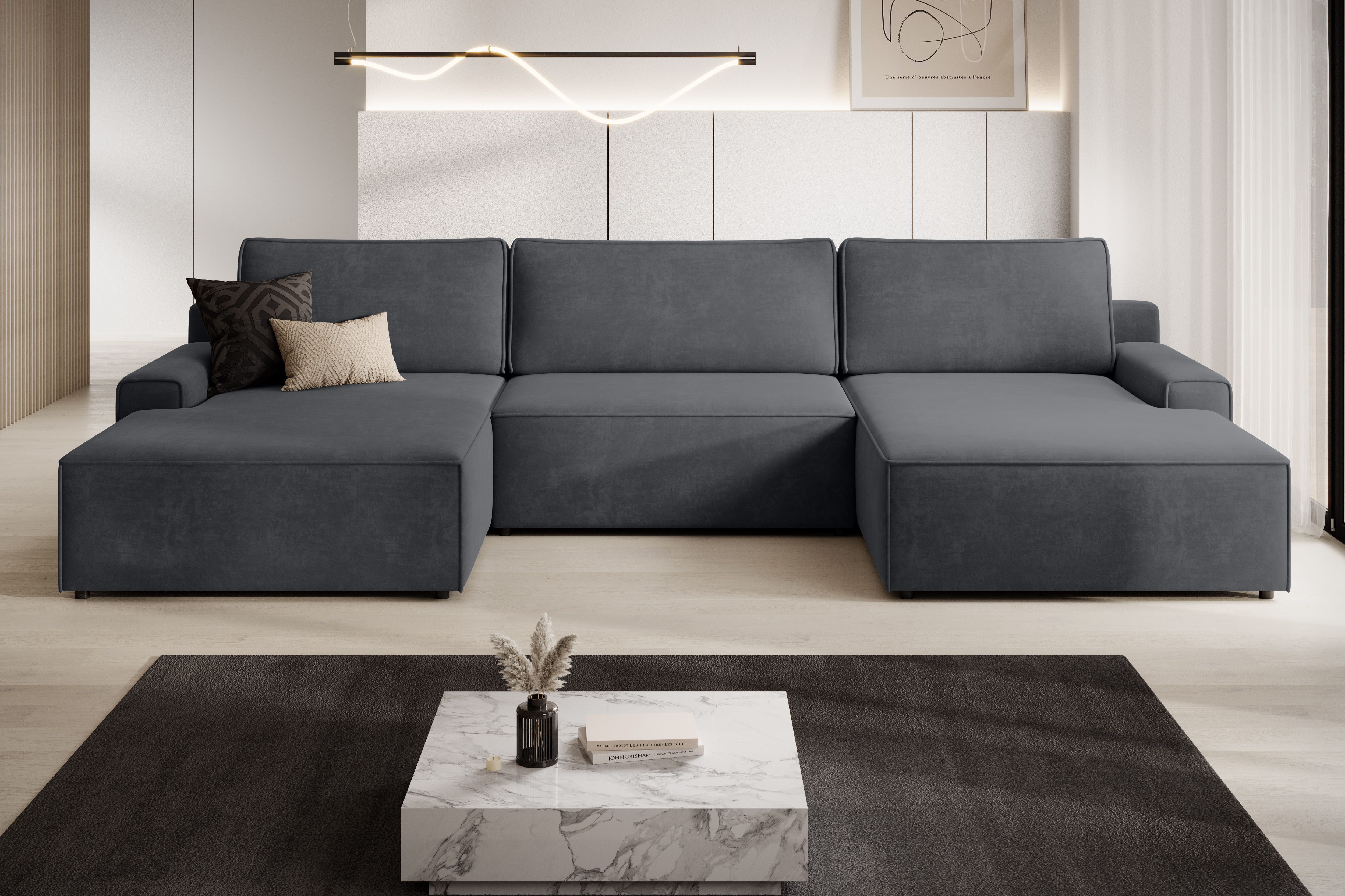 TRENDMANUFAKTUR Wohnlandschaft Challenge, Schlafsofa mit Bettkasten, Couch in U-Form, Breite 333 cm, XXL Sofa mit Bettkasten & Schlaffunktion, auch in trendigem Cordstoff