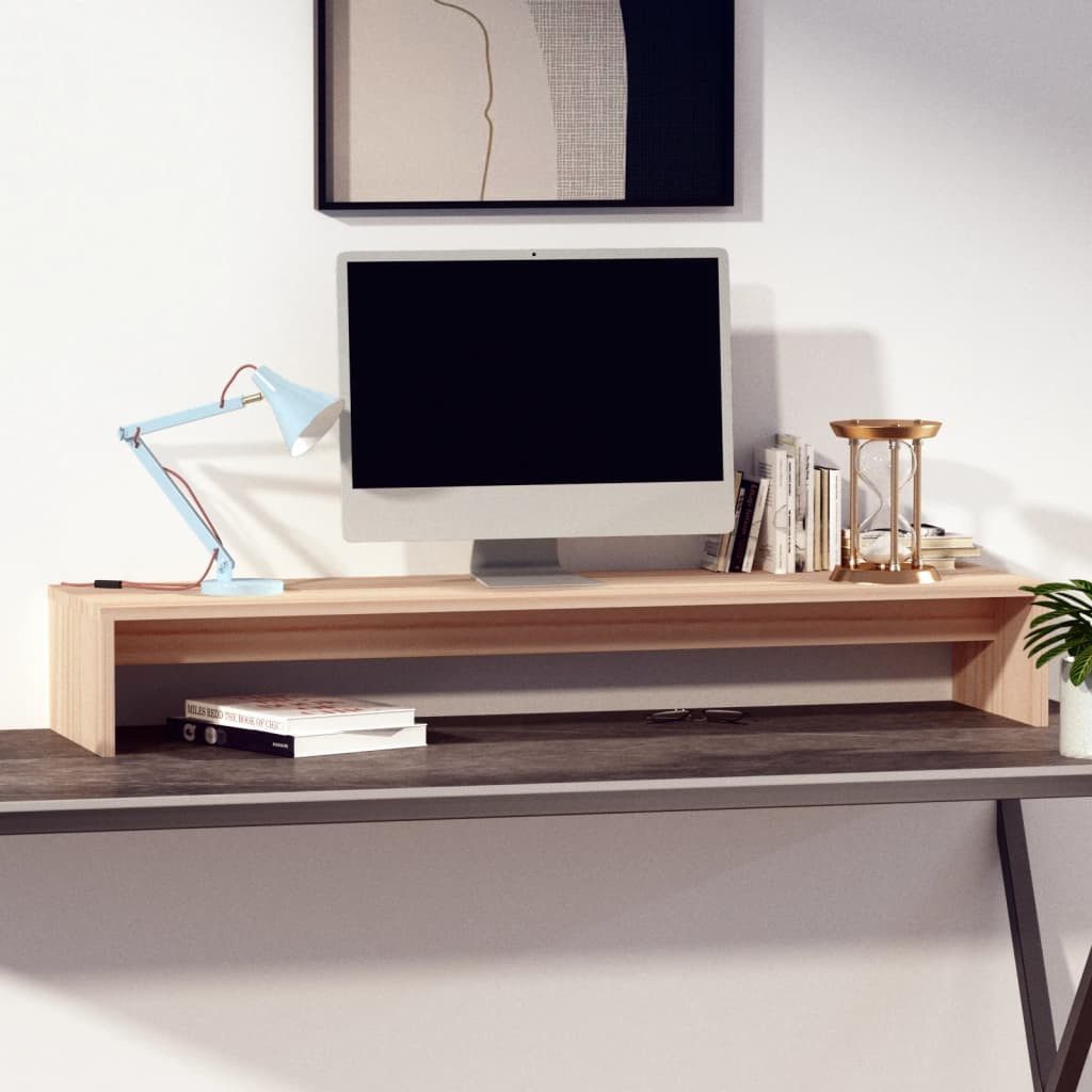 vidaXL Computertisch Monitorständer 100x27x15 cm Massivholz günstig online kaufen