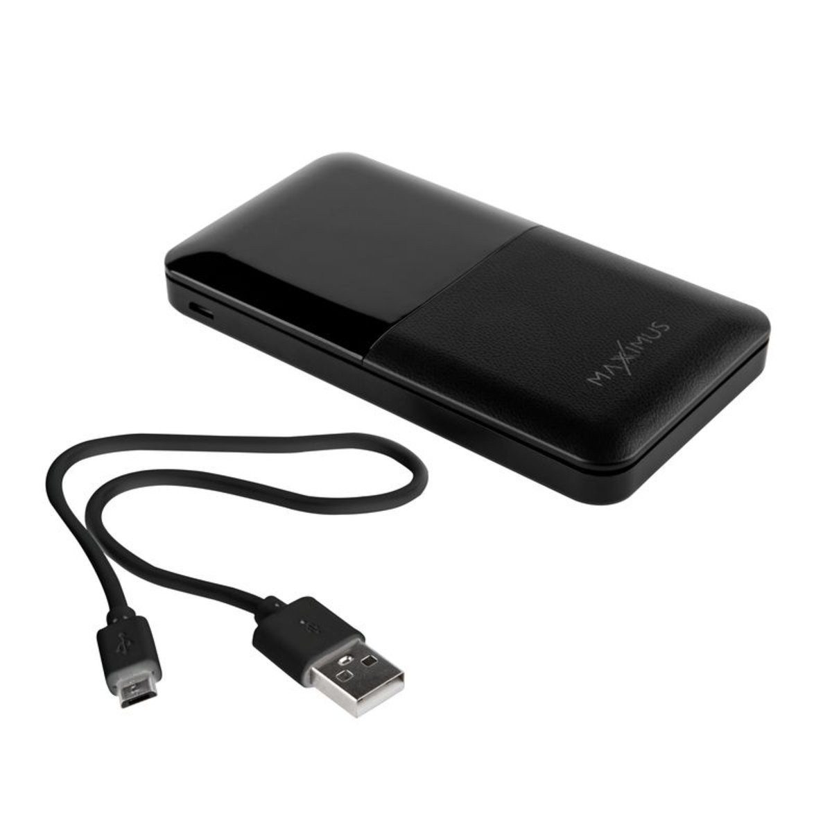 Maxximus Powerbank MX Roth 10.000 mAh, 2xUSB, 10W Li-Po, Schwarz, + Powerbank
