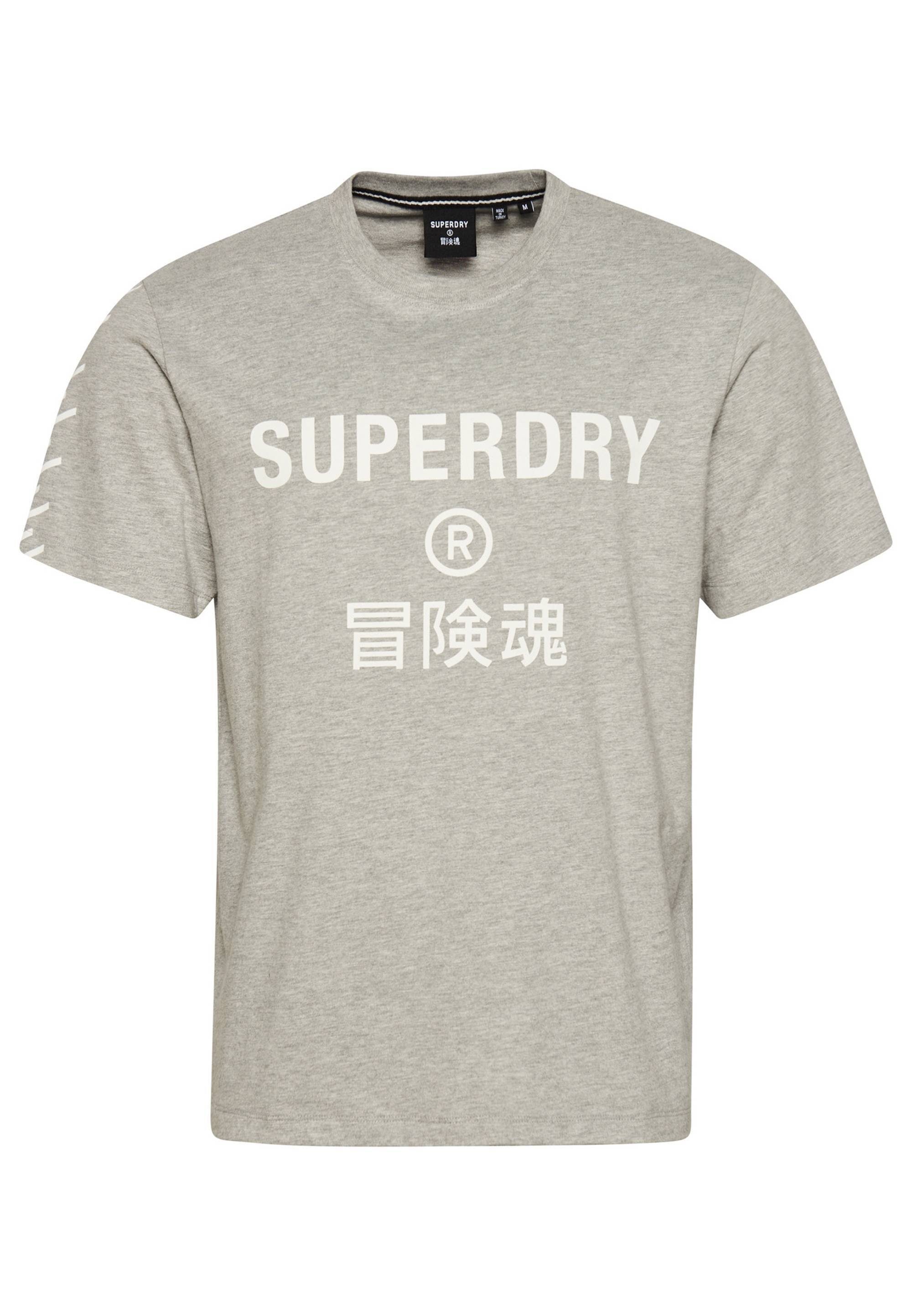 Superdry T-Shirt Herren T-Shirt - CODE CORE SPORT TEE, Logo Hellgrau