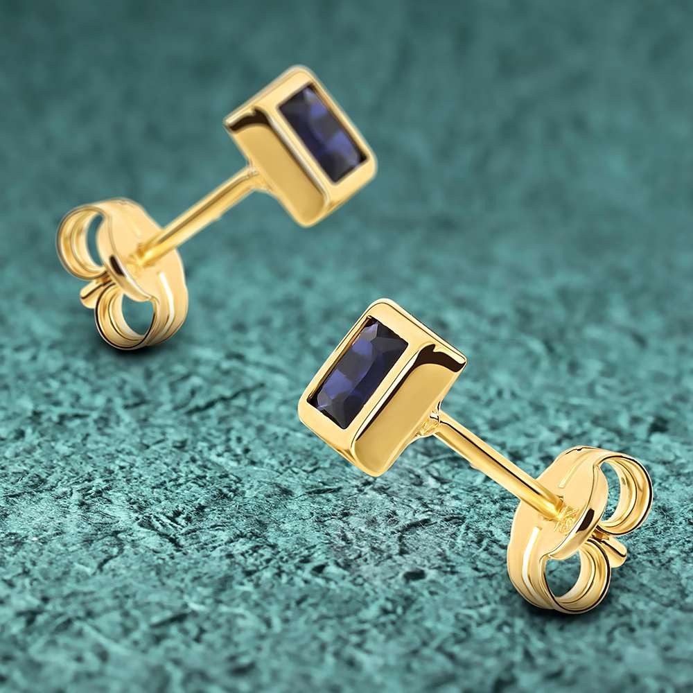 Miore Paar Ohrstecker 9Kt 375 Gelbgold - mit Rubinen, Smaragden oder Saphiren, je nach Auswahl