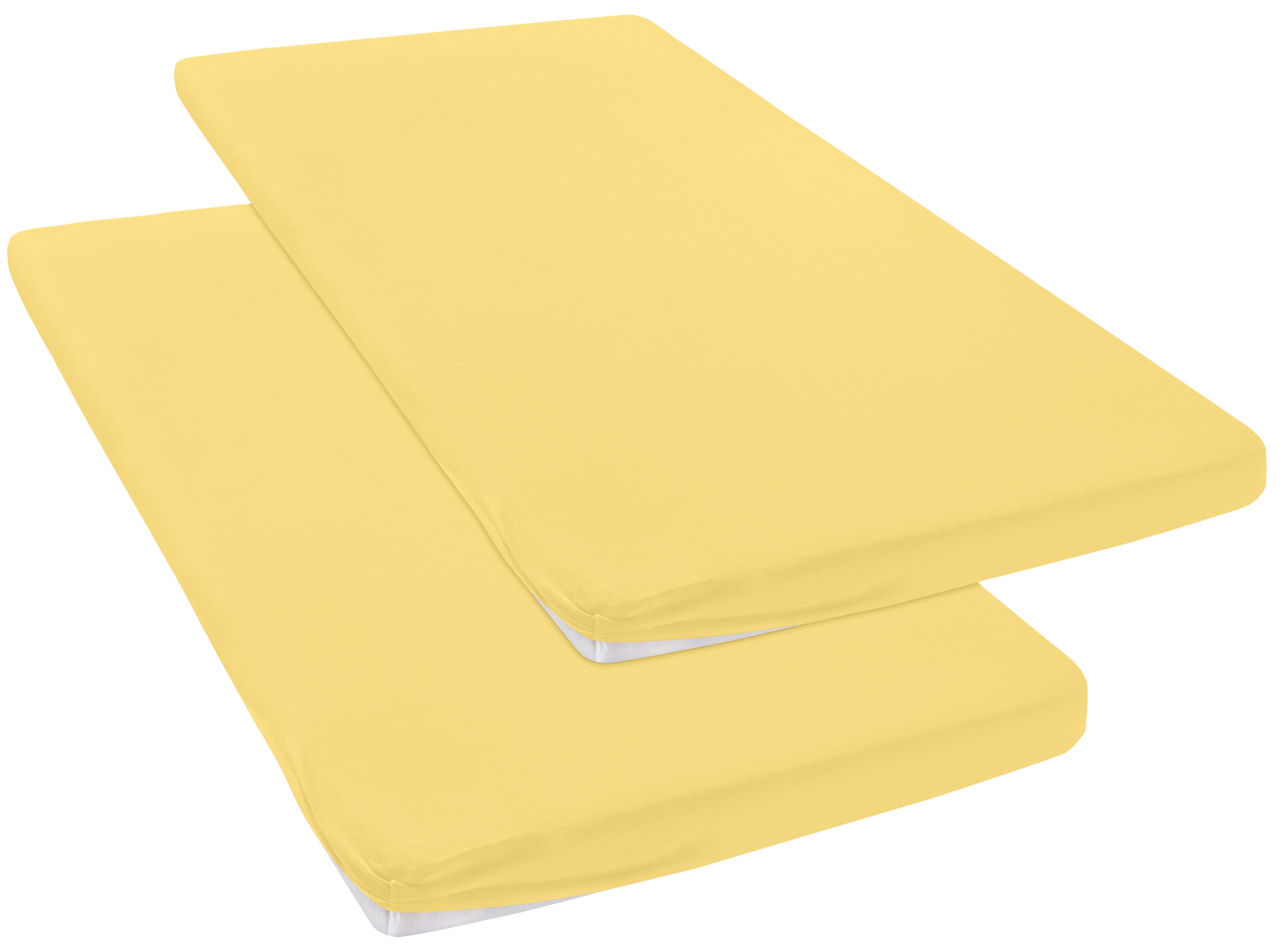 OTTO home Spannbettlaken Topper Basic, in Gr. 90x200, 140x200 oder 180x200 cm, Baumwoll-Jersey, Gummizug: rundum, (2 Stück), Baumwolle, Matratzen bis 8 cm Höhe, Bettlaken, Spannbetttuch, Laken