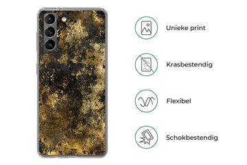 MuchoWow Handyhülle Gold - Schwarz - Luxus, Phone Case, Handyhülle Samsung Galaxy S21, Silikon, Schutzhülle