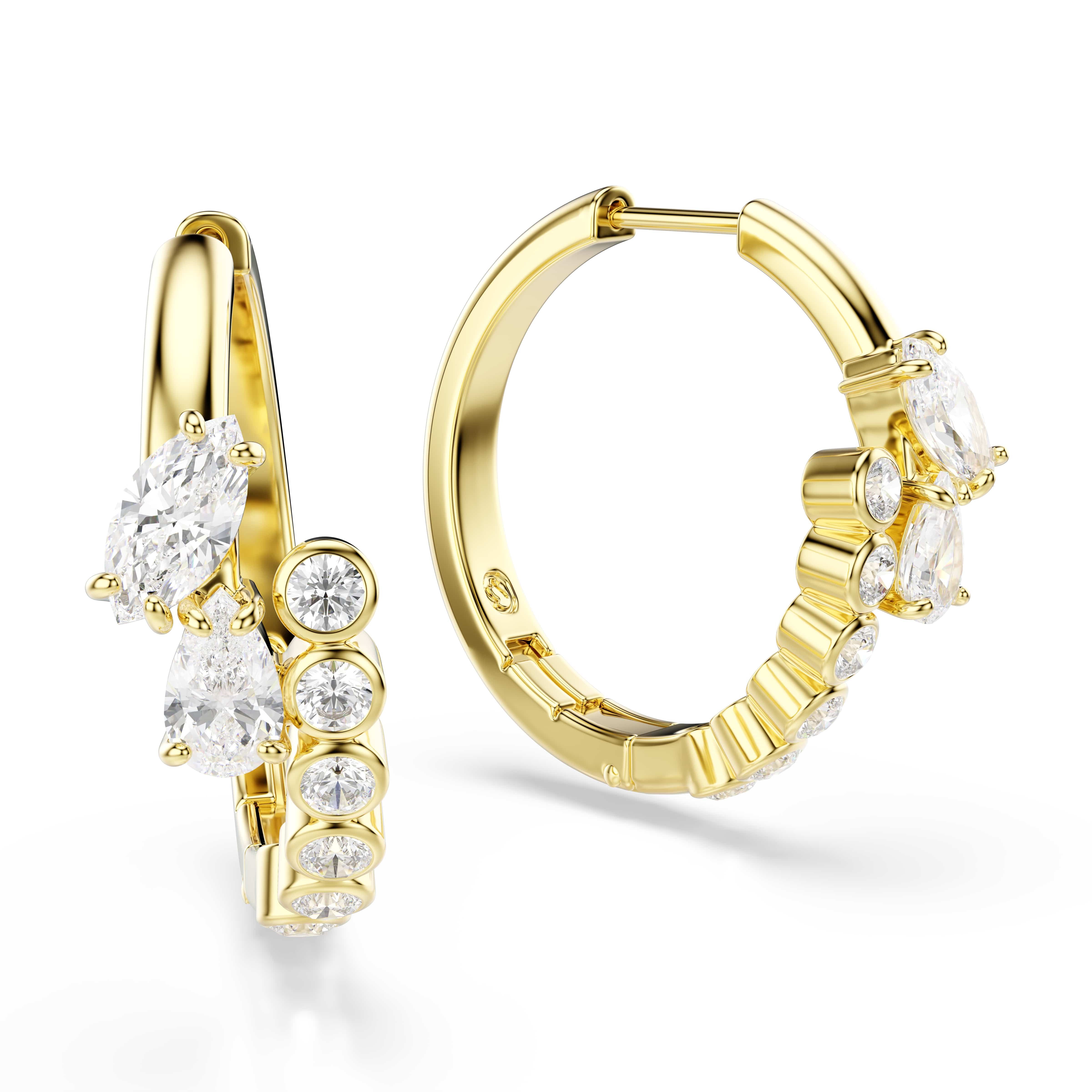 Swarovski Paar Creolen Schmuck Geschenk MESMERA Ohrringe, mit Swarovski® Kristall