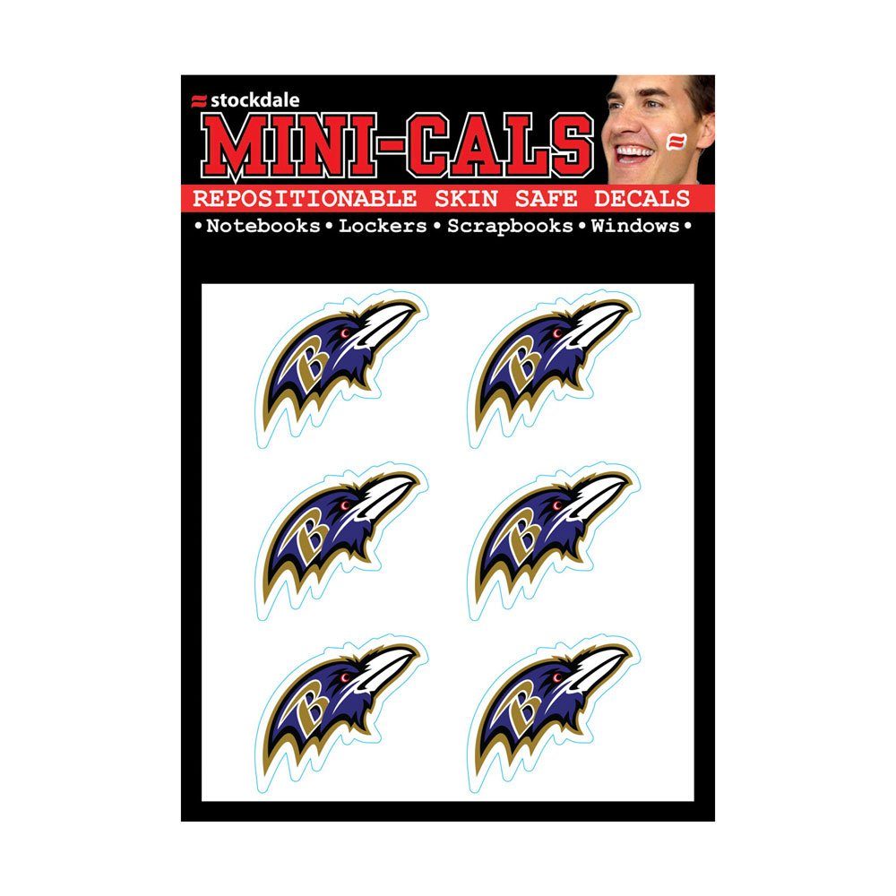 3cm NFL Baltimore Aufkleber Ravens 6er Gesicht Wanddekoobjekt WinCraft