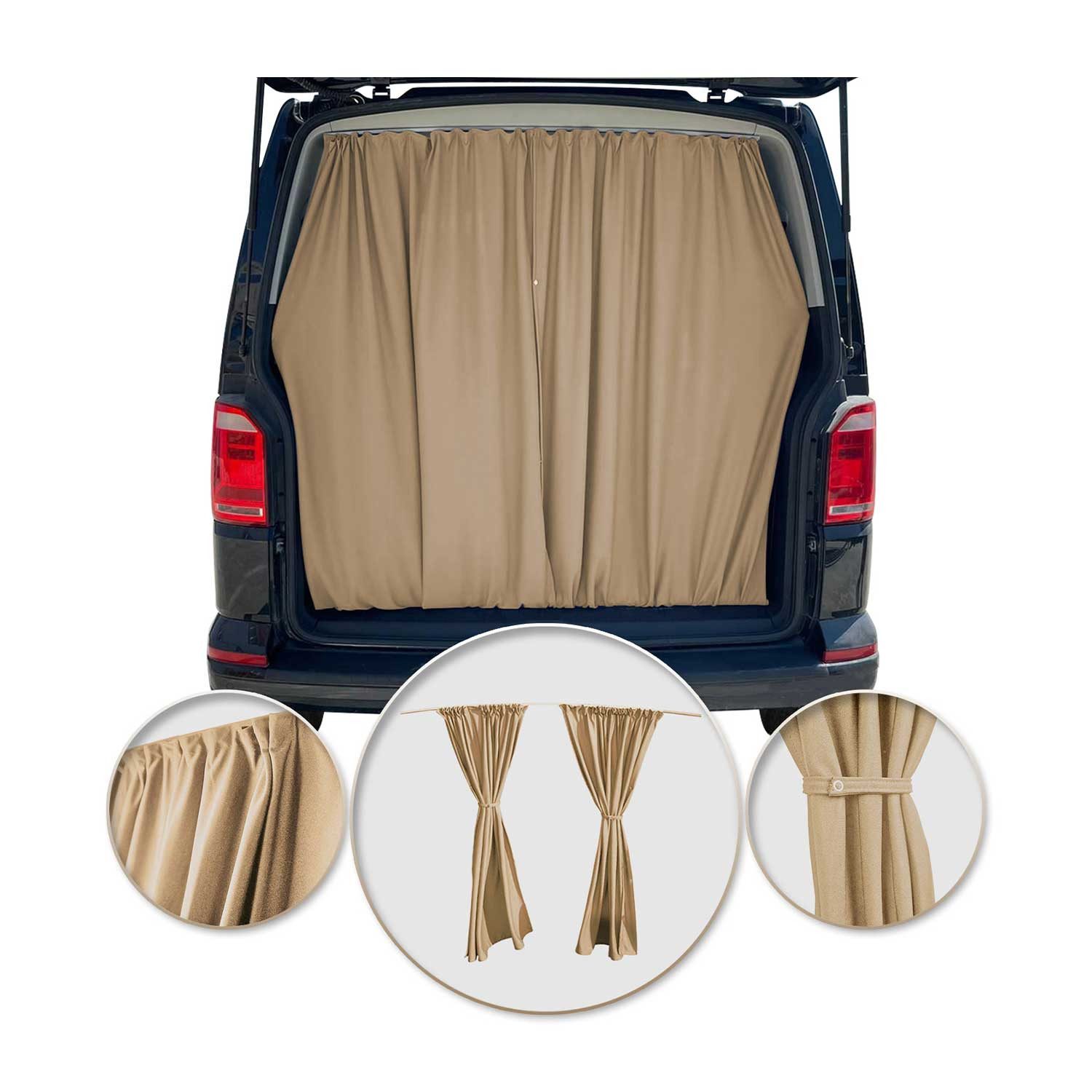 OMAC Autosonnenschutz Maß Gardinen Sonnenschutz für Opel Movano H3 Heckklappe Vorhänge Beige, 25 x 25 cm, (2-St), Sonnenschutz, Hitzeschutz, Faltbar,Aufrollbar