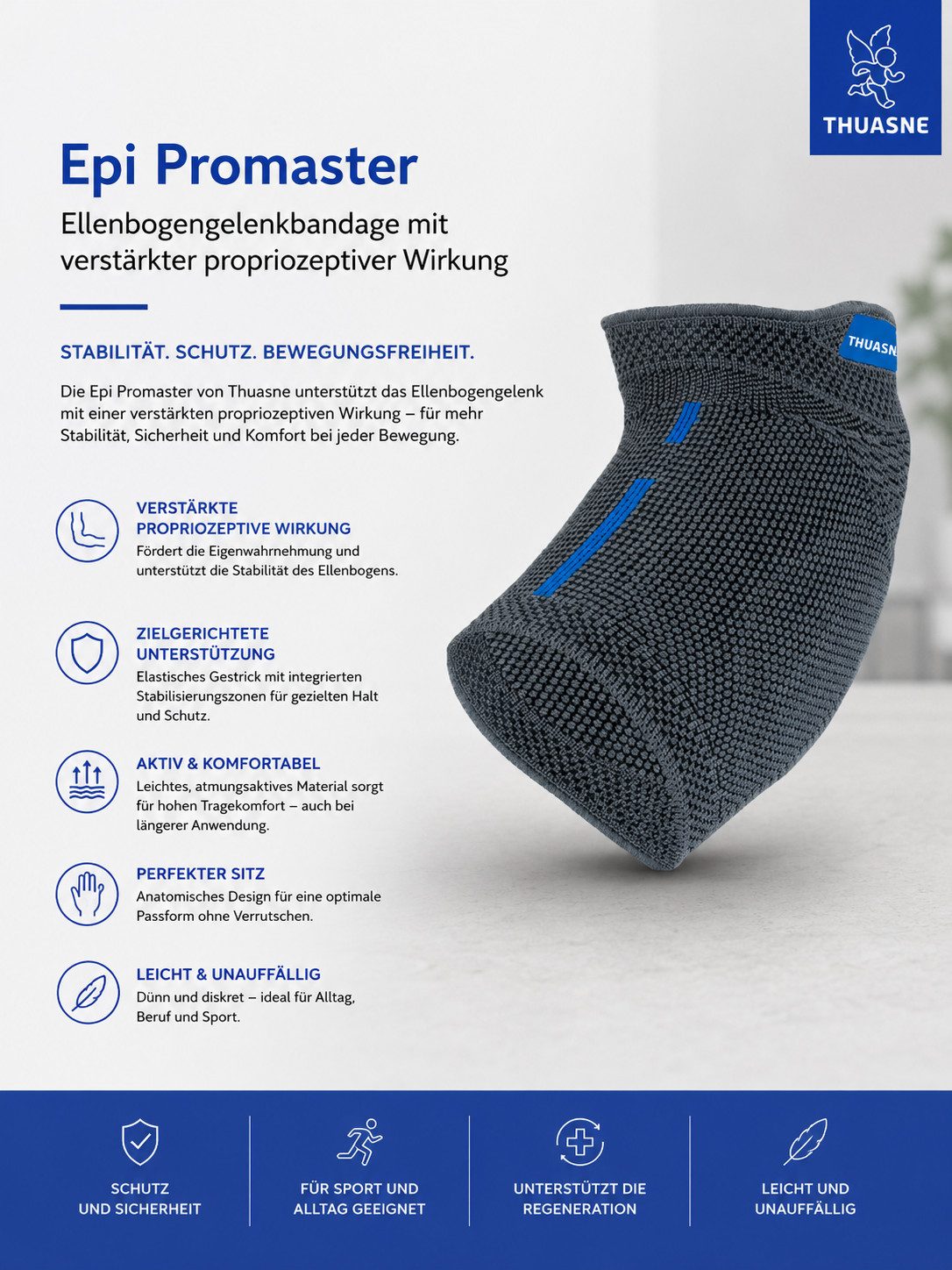 Thuasne Ellenbogenbandage Epi Promaster mit propriozeptiver Wirkung