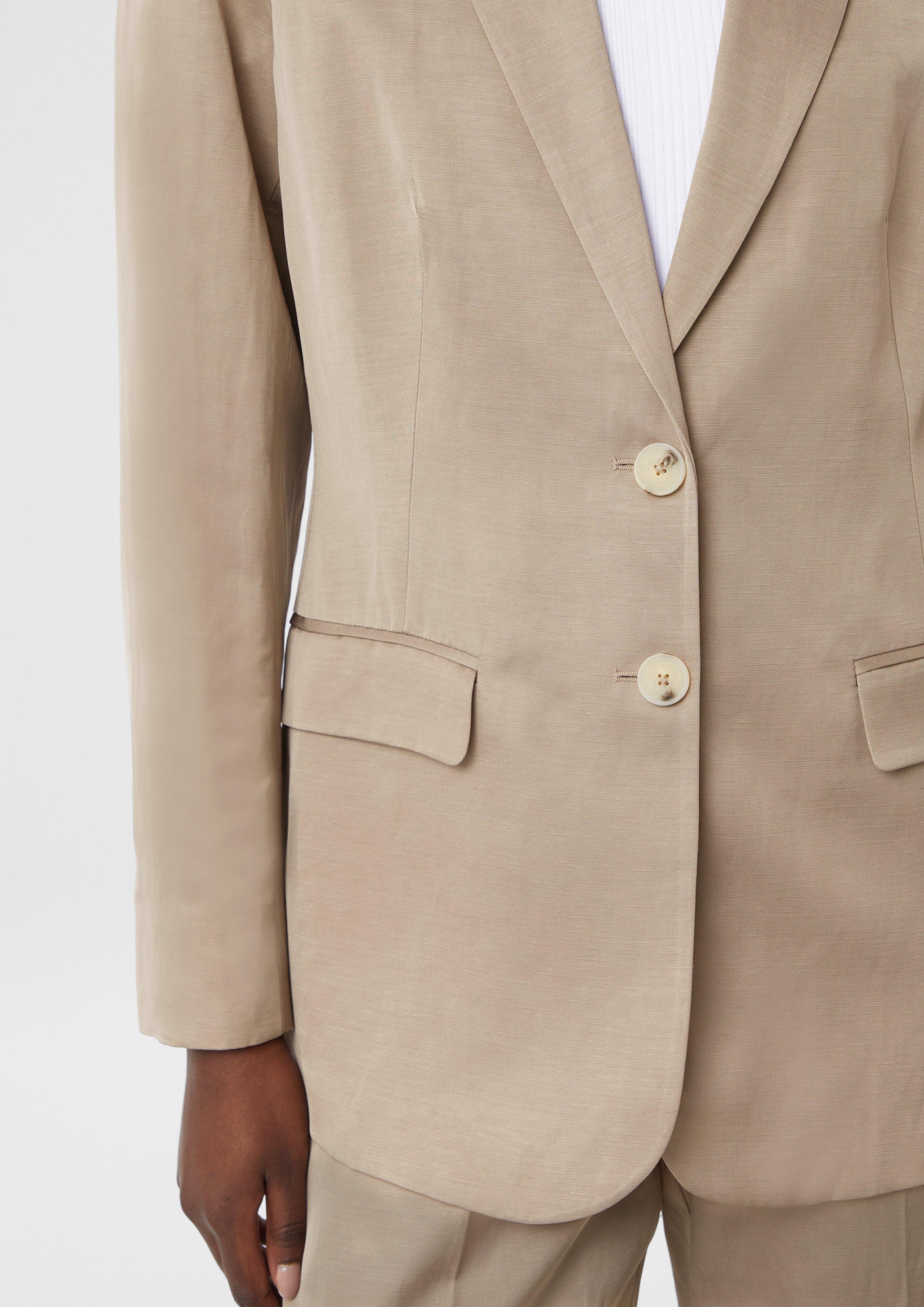 Comma Blusenblazer Fließender Satin-Blazer aus Leinenmix günstig online kaufen