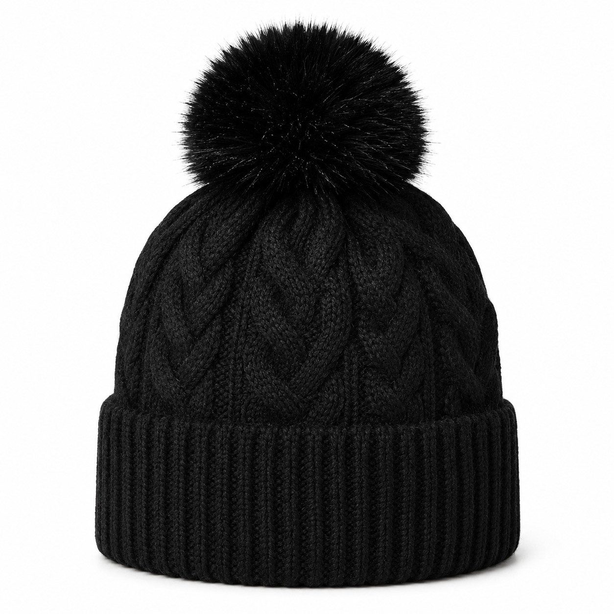 LK Trend & Style Bommelmütze Gestrickte Wollmütze sportlich, warmes Accessoires