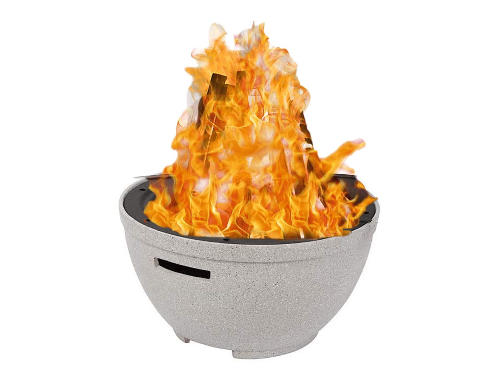 PEREL Feuerschale, Wasser & frostfeste Feuerschale in Steinoptik mit Schürhaken Ø47cm