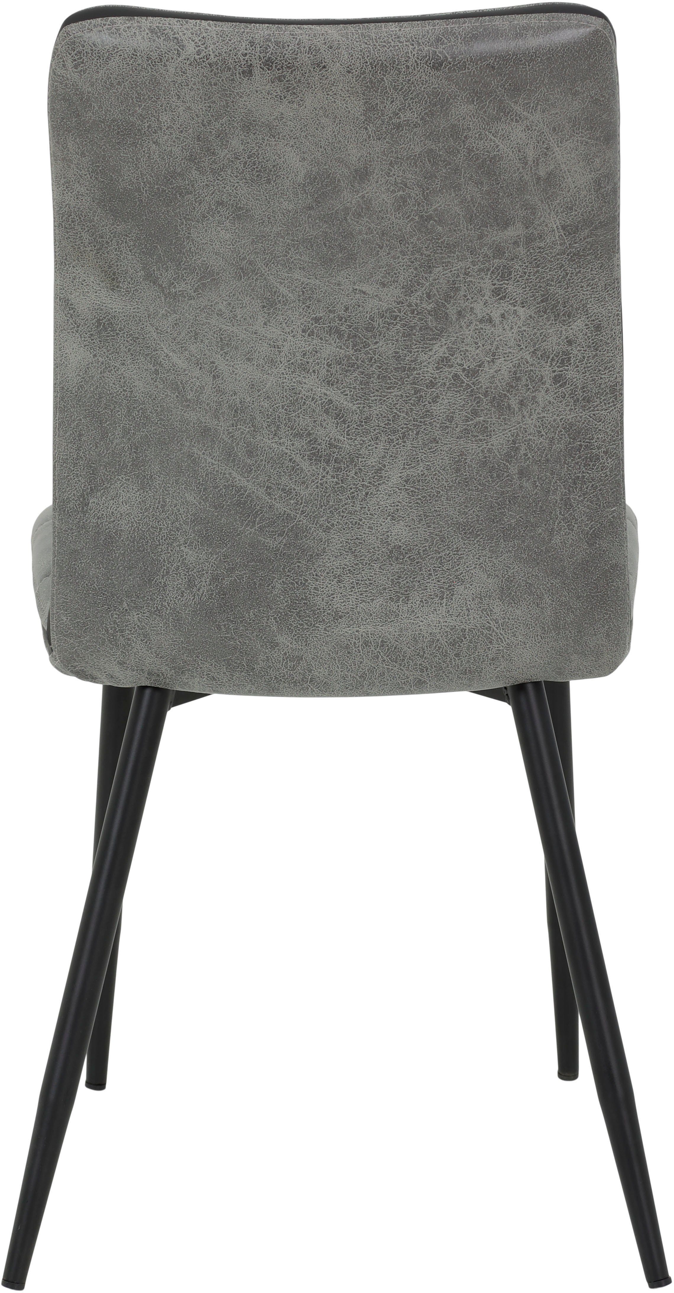 Grau Essgruppe Janina, 7-tlg), | Grau Vintage Optik (Set, Microfaser Betonoptik/Vintage Vintage Stuhl HELA verschiedene Farben/Dekore,