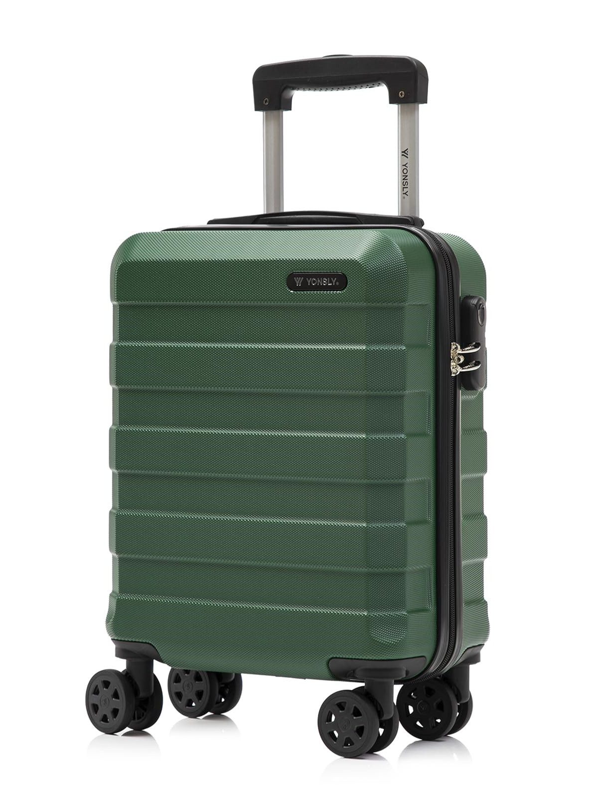 YONSLY Handgepäckkoffer Reisekoffer Trolley Handgepäck Hartschale, 4 Rollen, Zahlenschloss, ABS-Hartschale, 360°-Rollen, weicher Gummigriff