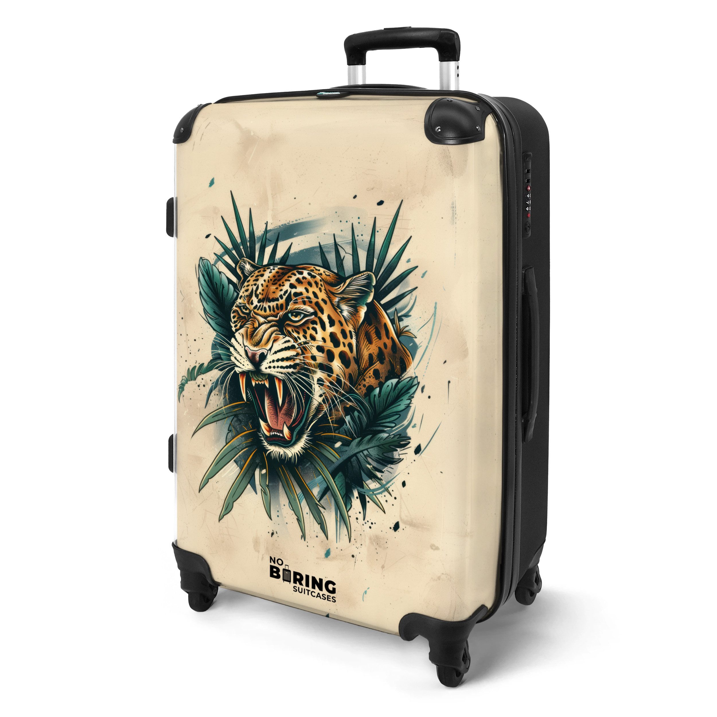 NoBoringSuitcases.com© Hartschalen-Trolley Beige mit Jaguar 67 günstig online kaufen
