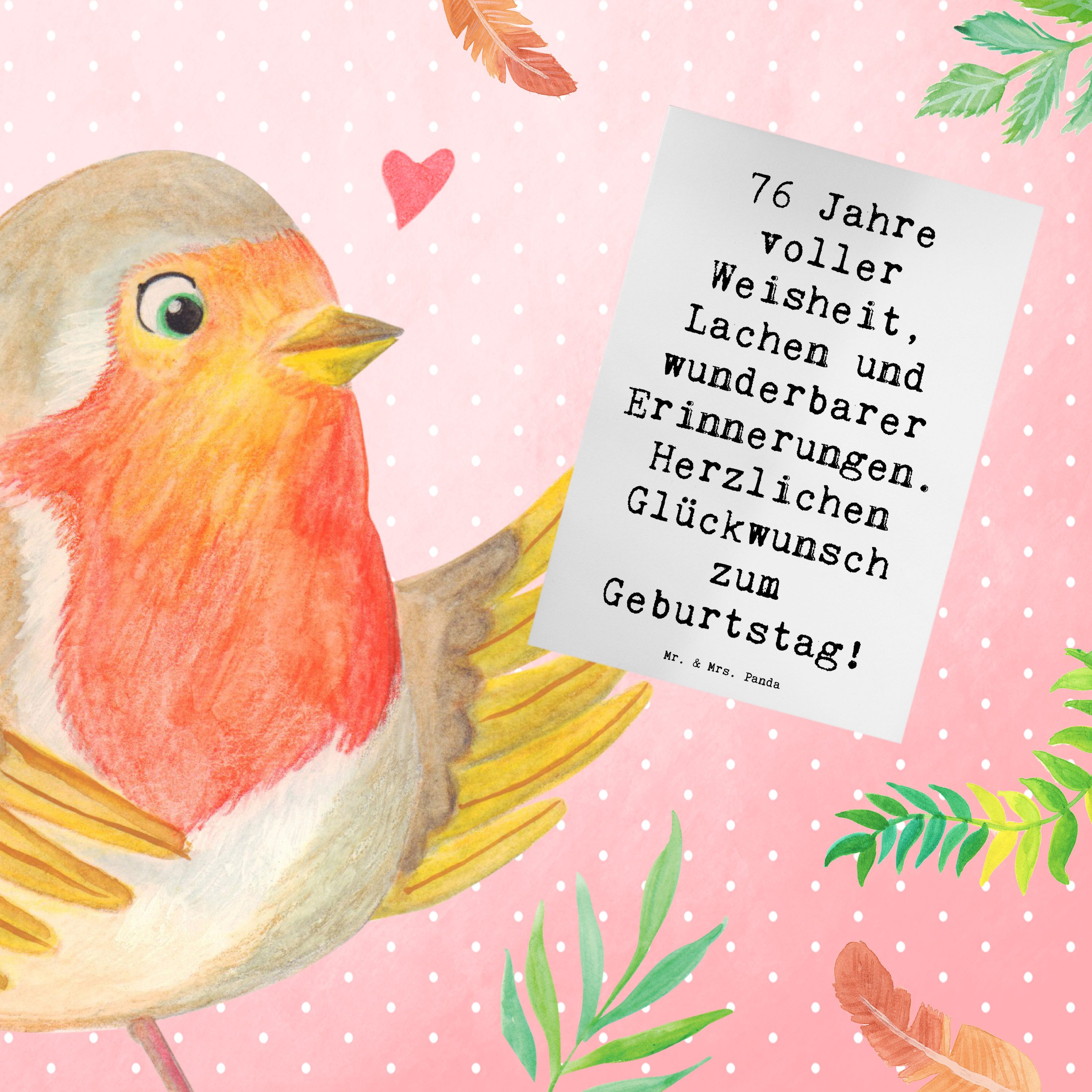 Thumbnail - Mr. & Mrs. Panda Grußkarte Spruch 76. Geburtstag - Weiß - Geschenk, geliebt, liebevolle Geschenk