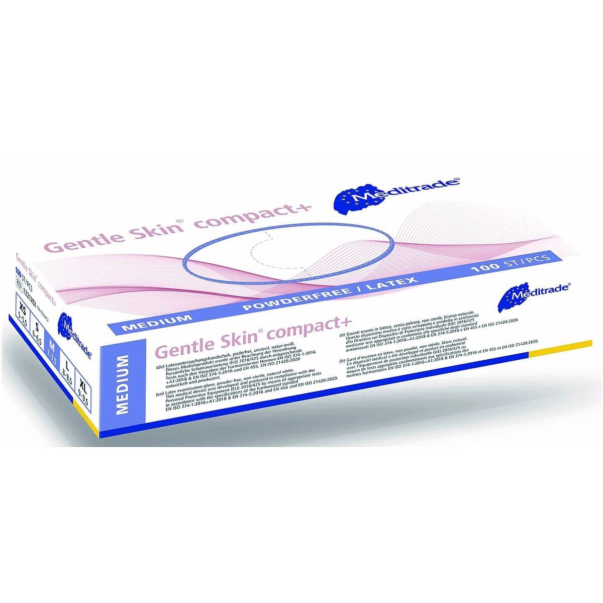 MediTrade Einweghandschuhe Gentle Skin® compact+ (100-St) beidhändig passend / mit Rollrand / puderfrei