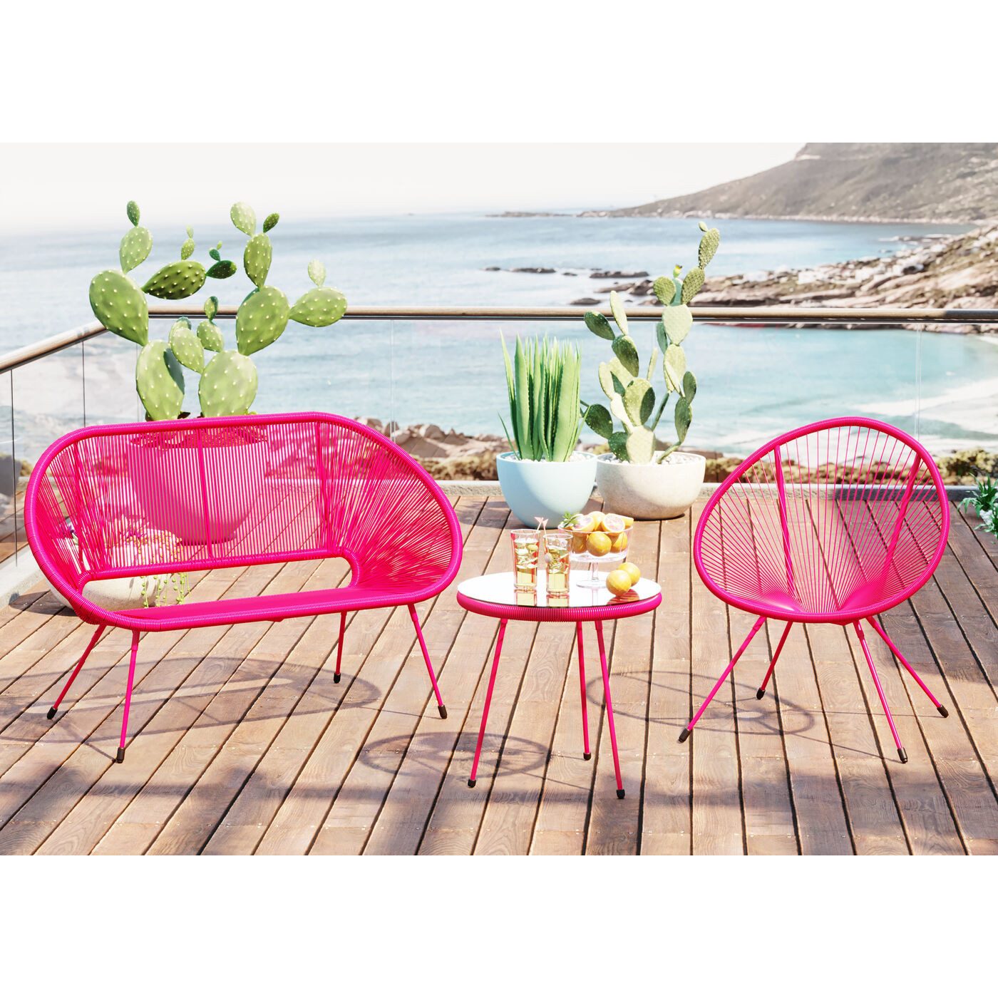 Kare Design Gartenlounge-Bank Acapulco Mono, 2-Sitzer