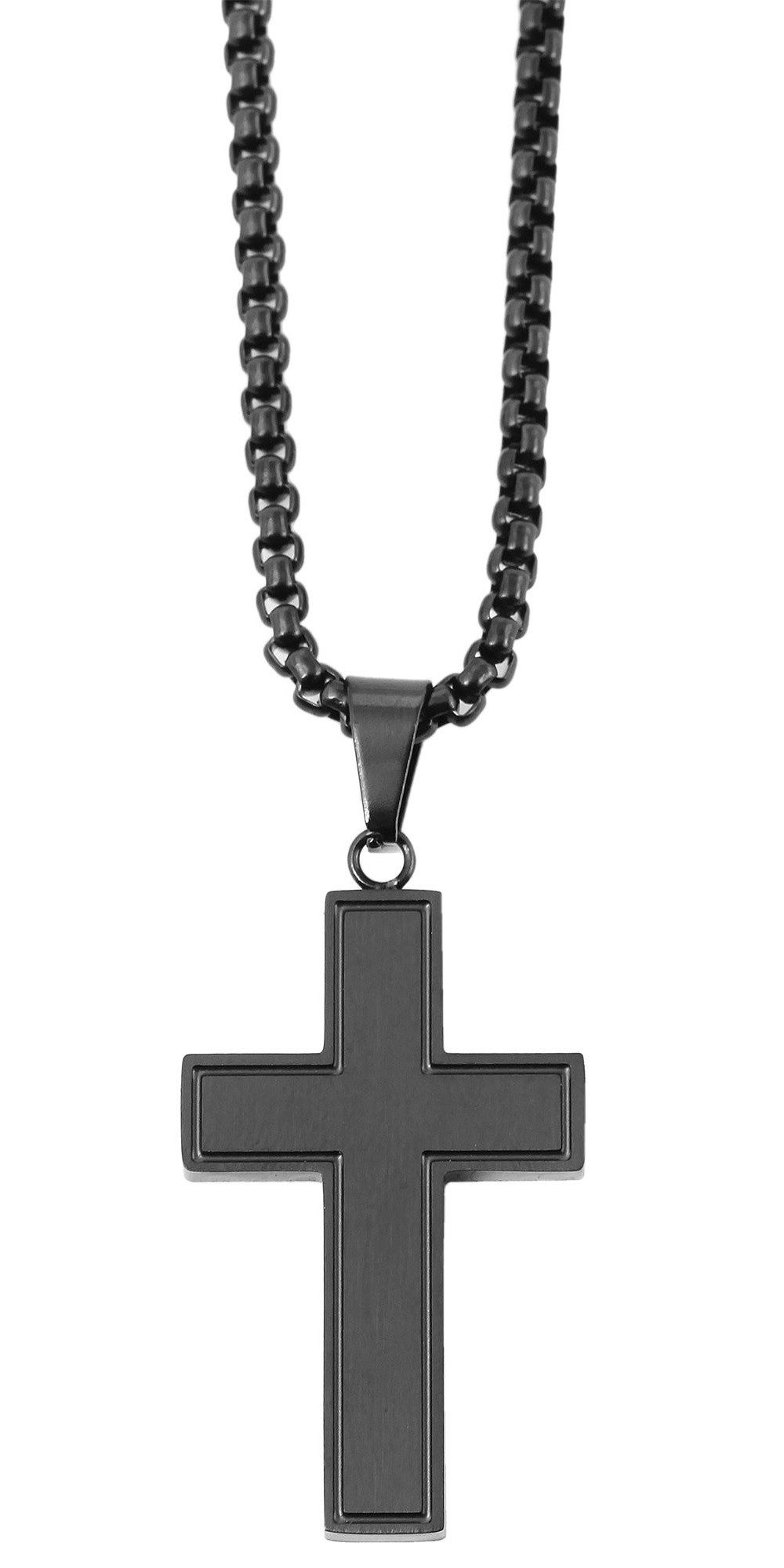 Kette ohne Anhänger Halskette mit Anhänger – Kreuz aus Edelstahl