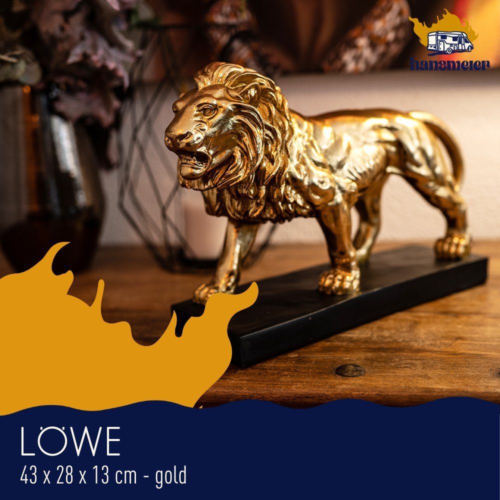 Hansmeier Skulptur Deko Skulptur Löwe, Gold & Silber, 43 x 28 x 13 cm, Deko günstig online kaufen