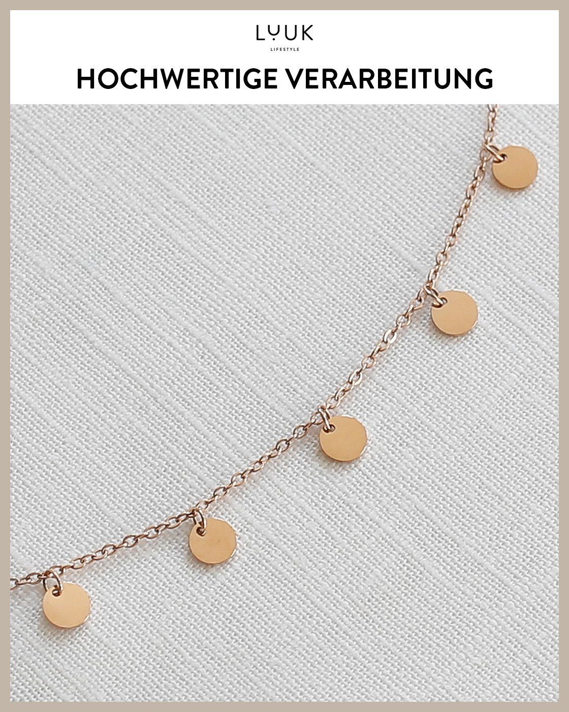 Spruchkarte Roségold Herz, LUUK Happiness mit Edelstahlarmband LIFESTYLE