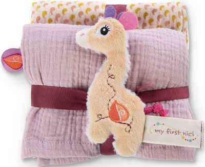 Nici Stoffwindeln My first NICI, 2er Mulltuch-Set mit Greifling Giraffe Sasuma, 11 cm