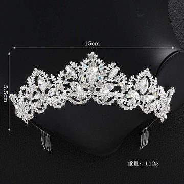 FIDDY Diadem Tiara krone mit Inlay Kristallblume,Damen Tiara,für Brautkrone, (1-tlg), Abschlussball,Hochzeit Tiara,Diadem Kinder,Kronekrone, Geburtstag