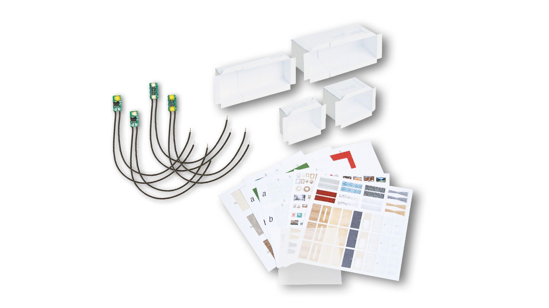 NOCH Modelleisenbahn-Gebäude NOCH micro-rooms LED-Gebäude-Beleuchtungs-Set, vie