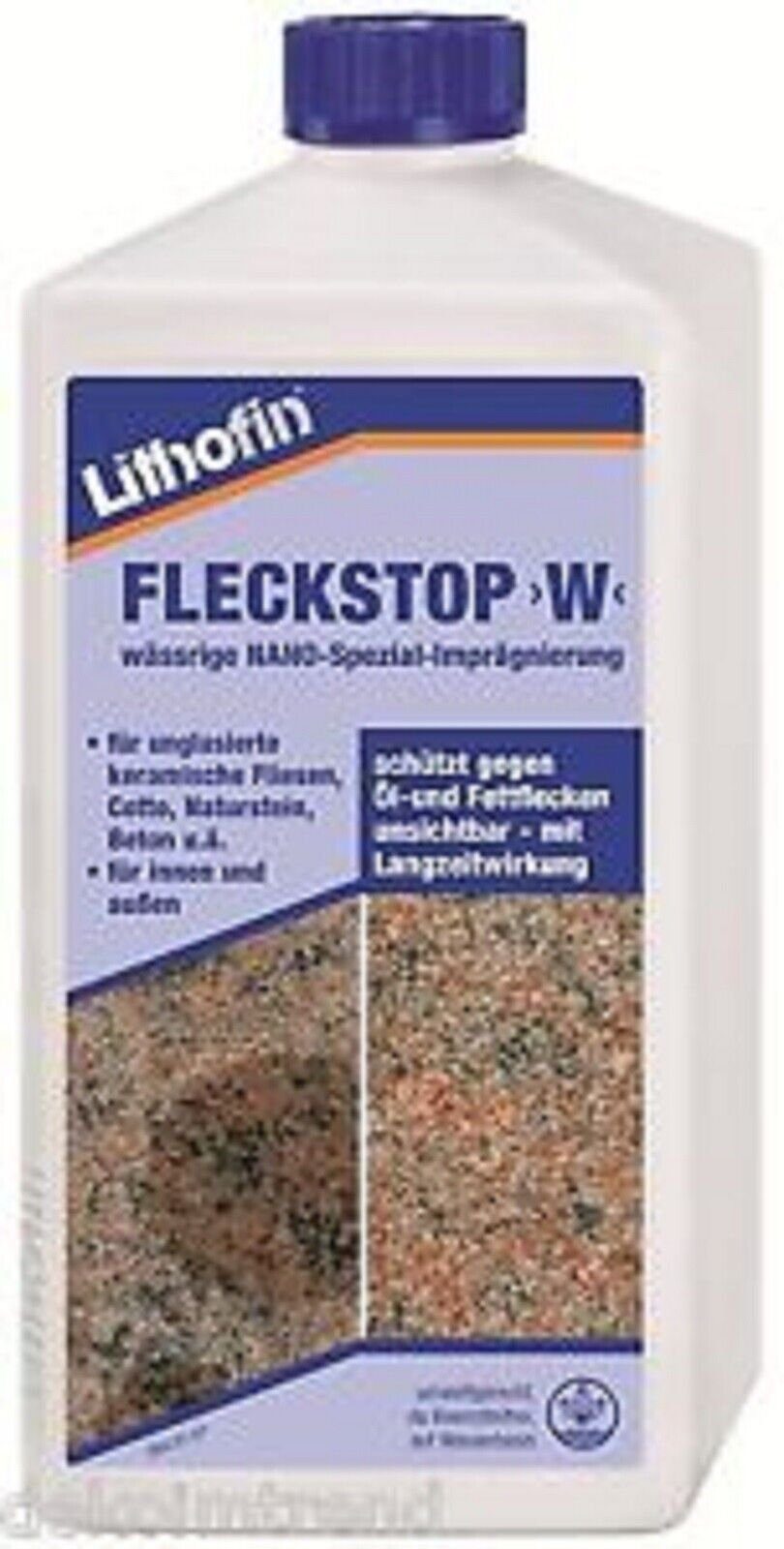 Lithofin Fleckstop W Imprägnierung Reiniger Putzmittel 1 L Naturstein-Reiniger