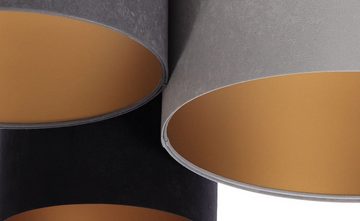 Kiom Deckenleuchte PlaMian grey, dark grey, black & gold Ø 91cm, Fassung 3x E27, Leuchtmittel nicht inklusive, Leuchtmittel abhängig