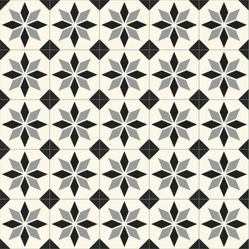 Primaflor-Ideen in Textil Vinylboden PVC TURIN - Fliese Sintra - moderne Fliese - schwarz weiß, Flexibel & Strapazierfähig, für Jedes Zuhause oder Büro