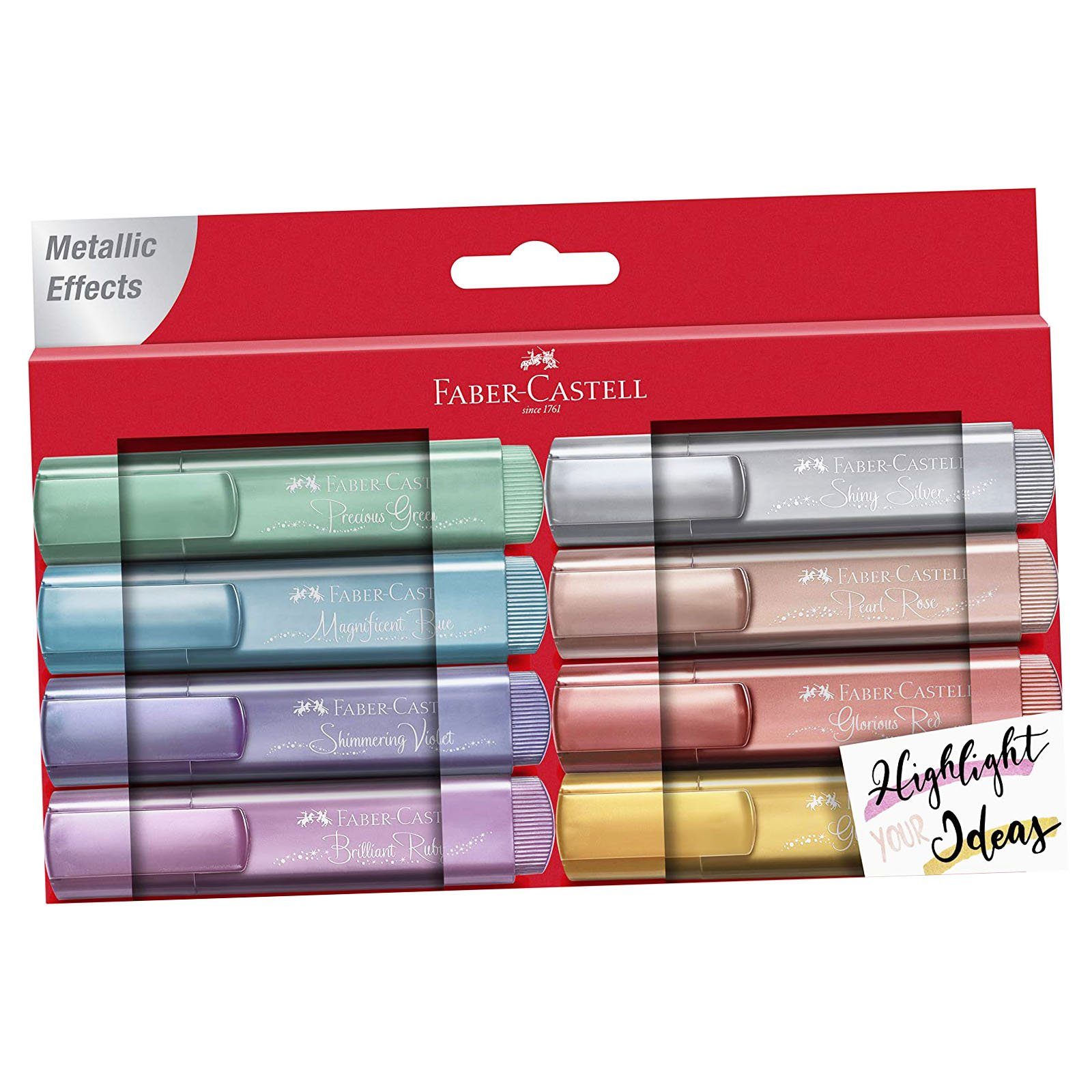 Marker FABER-CASTELL Textmarker TEXTLINER 1546 Metallic, 8er Etui