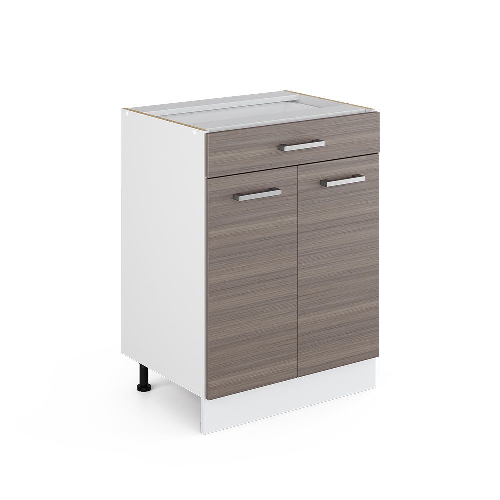 Vicco Unterschrank R-Line, Edelgrau/Weiß, 60 cm mit Schublade, ohne Arbeitsplatte (1-St)