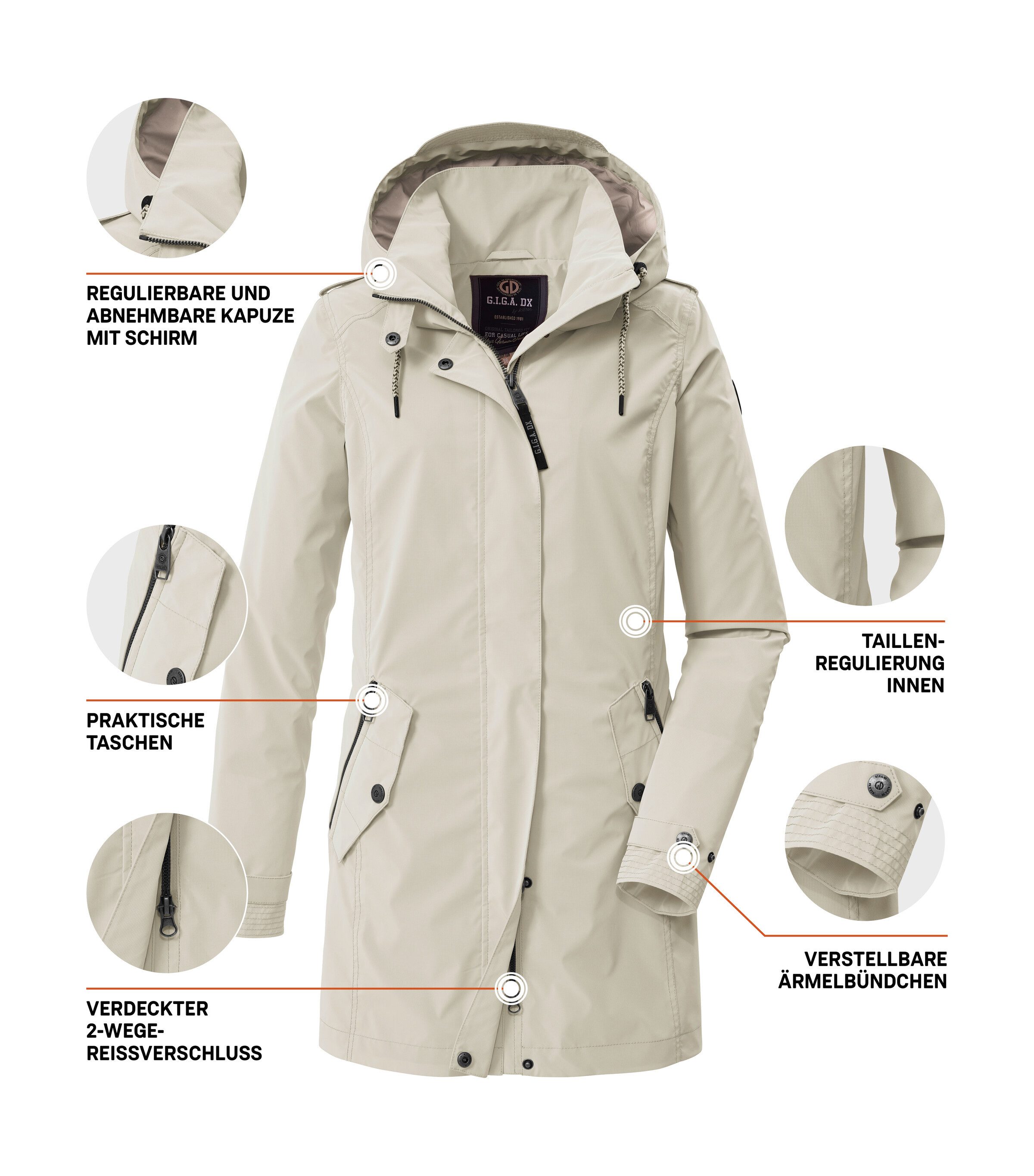 G.I.G.A. DX by killtec Parka GS 94 WMN PRK Funktionsparka mit verstellbarer Kapuze und Autolock-Reißverschluss – Bild 5 von 5