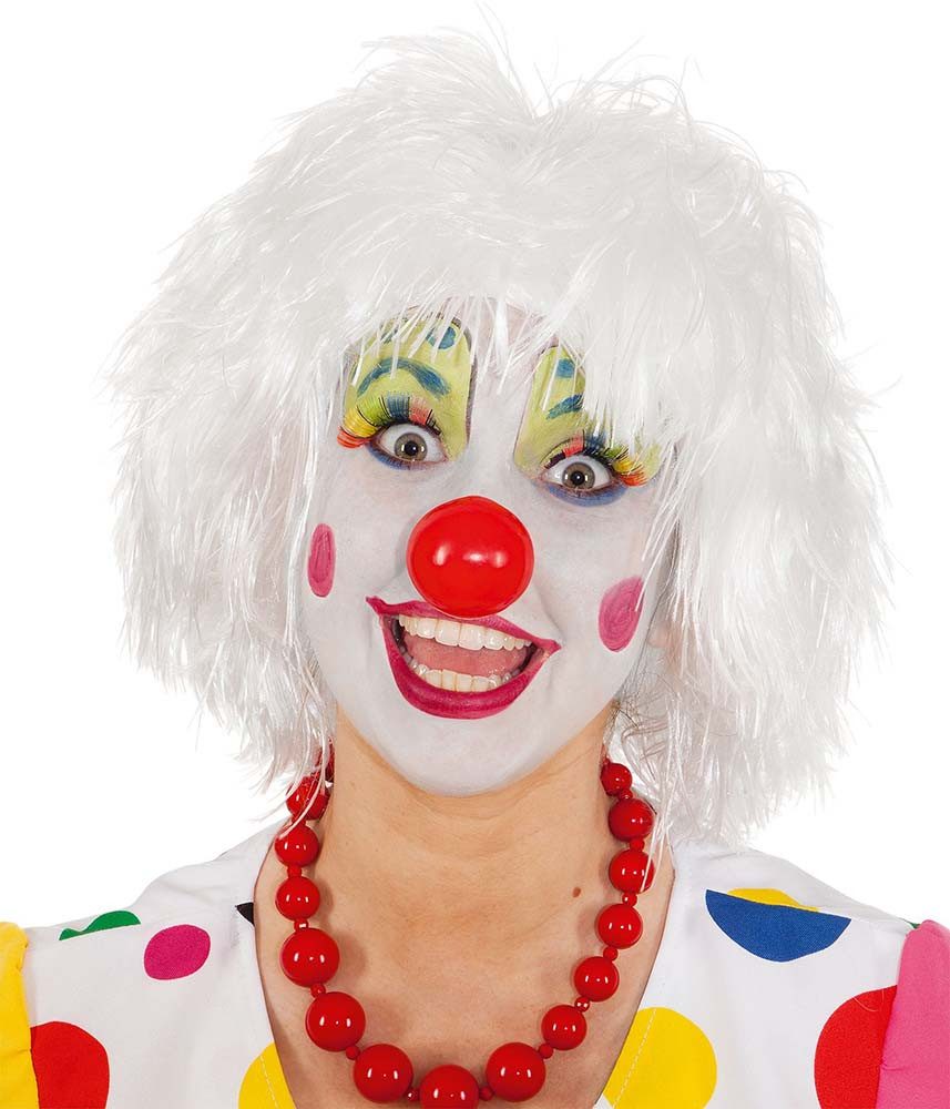 Orlob Kunsthaarperücke Perücke Clown weiß